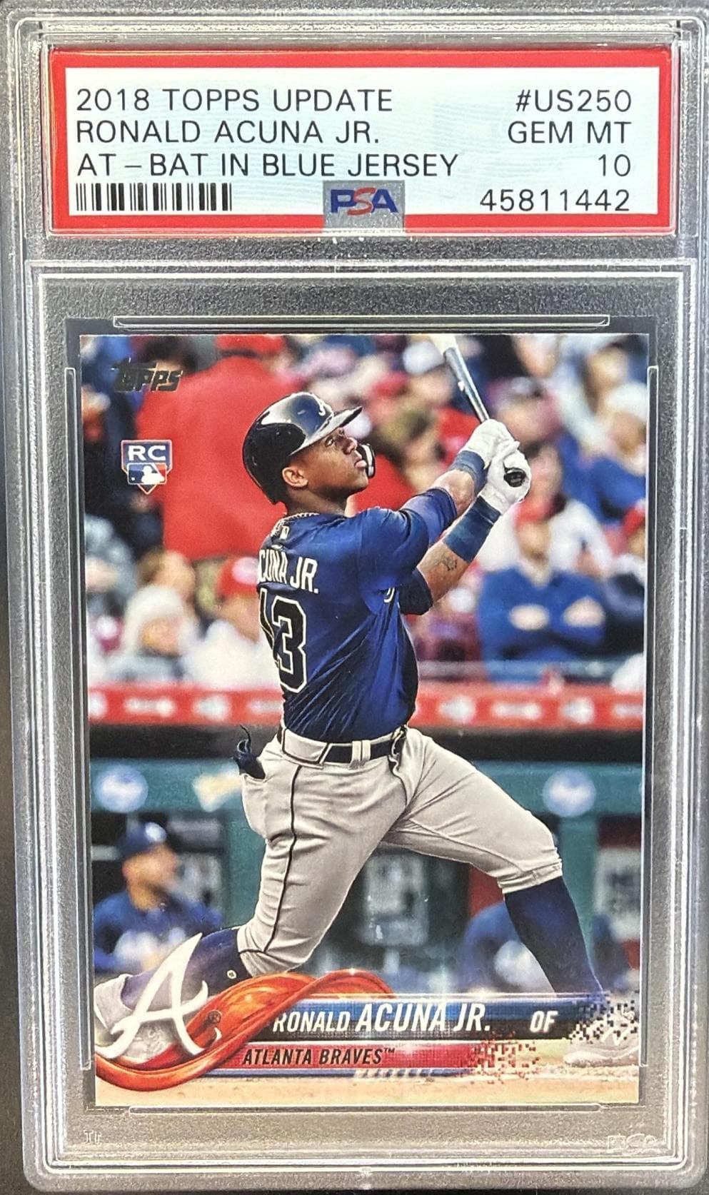 2018 TOPPS UPDATE RONALD ACUNA JR. #US250 GEM MT 10 45811442