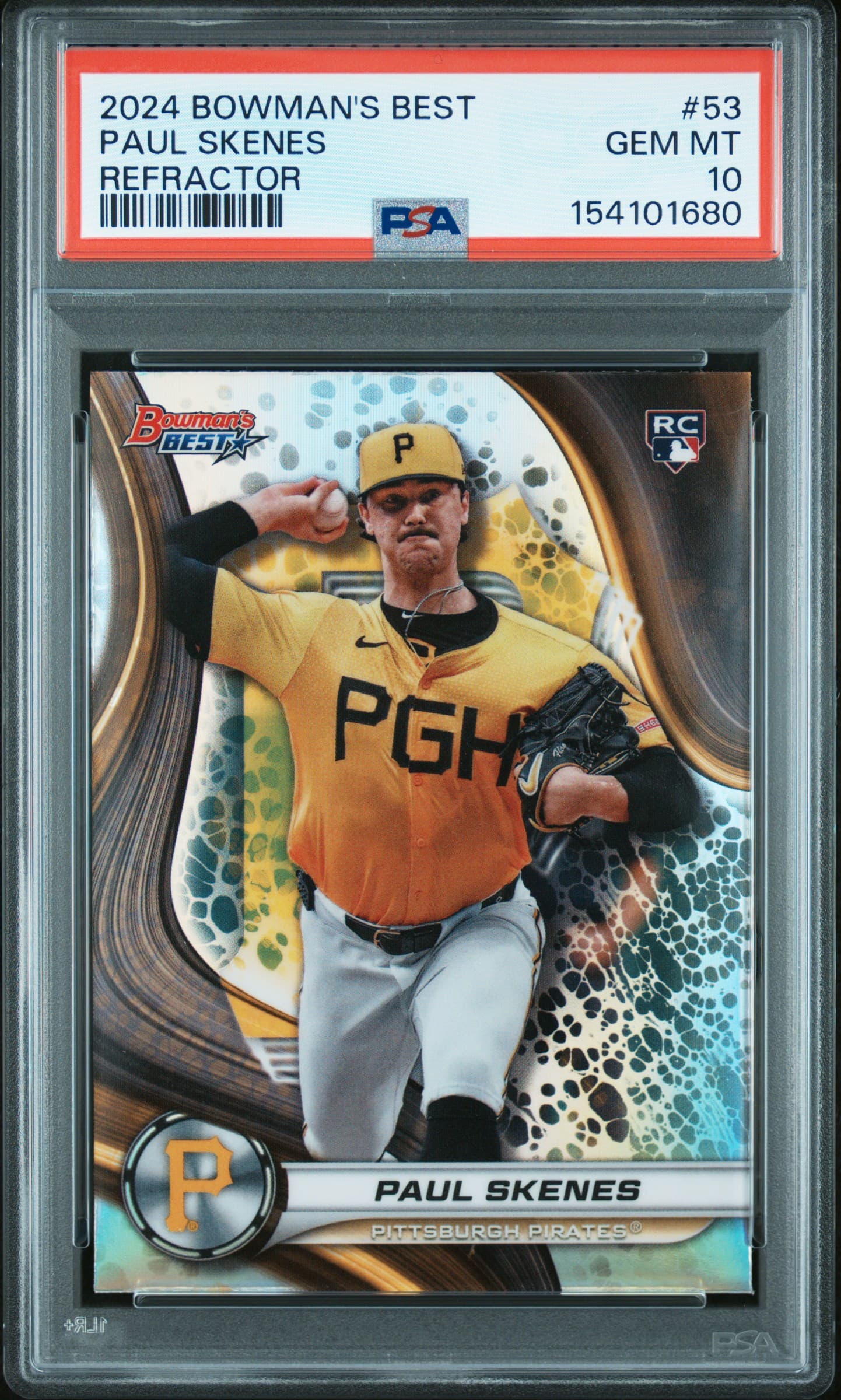 2024 BOWMAN'S BEST PAUL SKENES #53 REFRACTOR GEM MT 10 154101680
