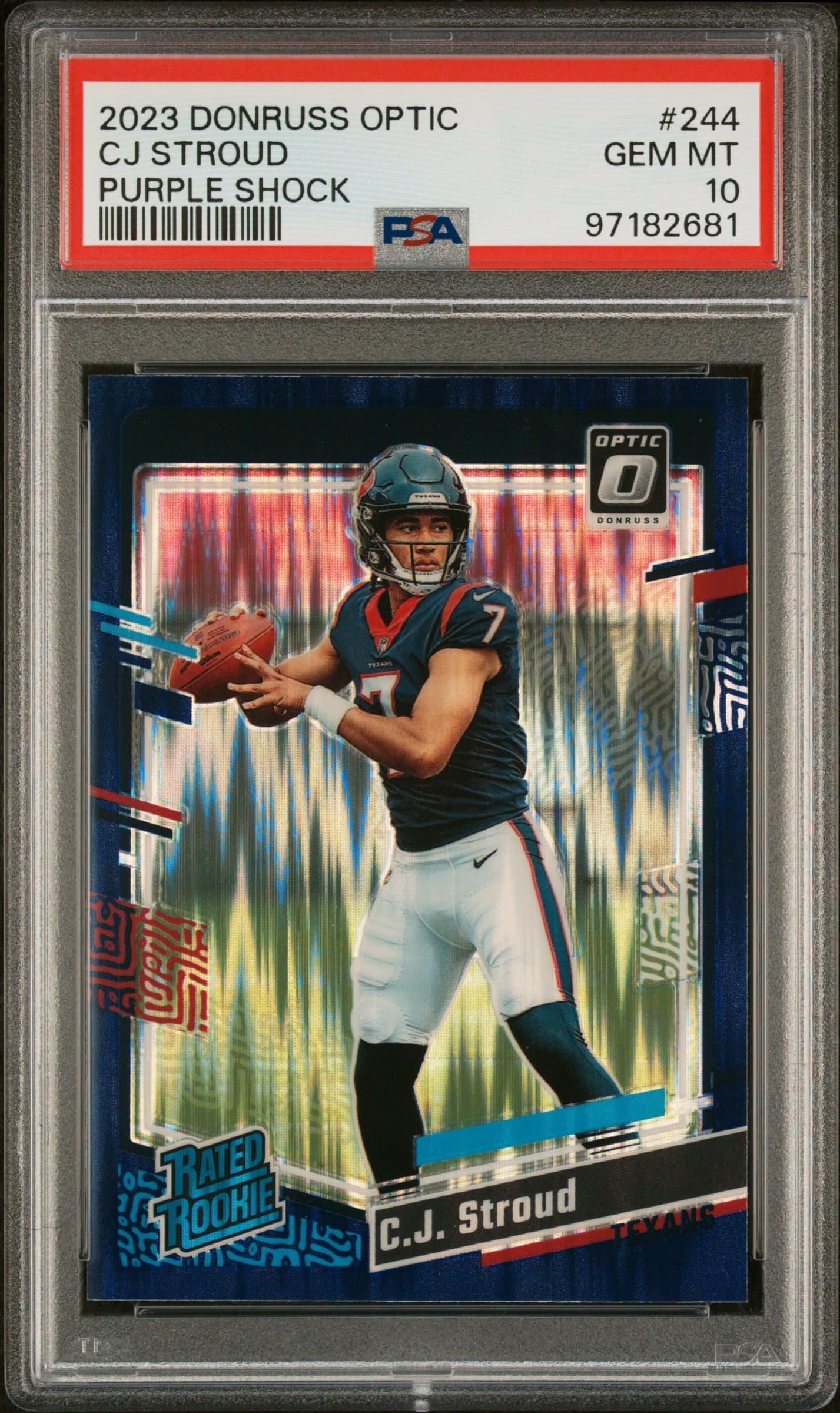 2023 PANINI DONRUSS OPTIC CJ STROUD #244 PURPLE SHOCK GEM MT 10 97182681