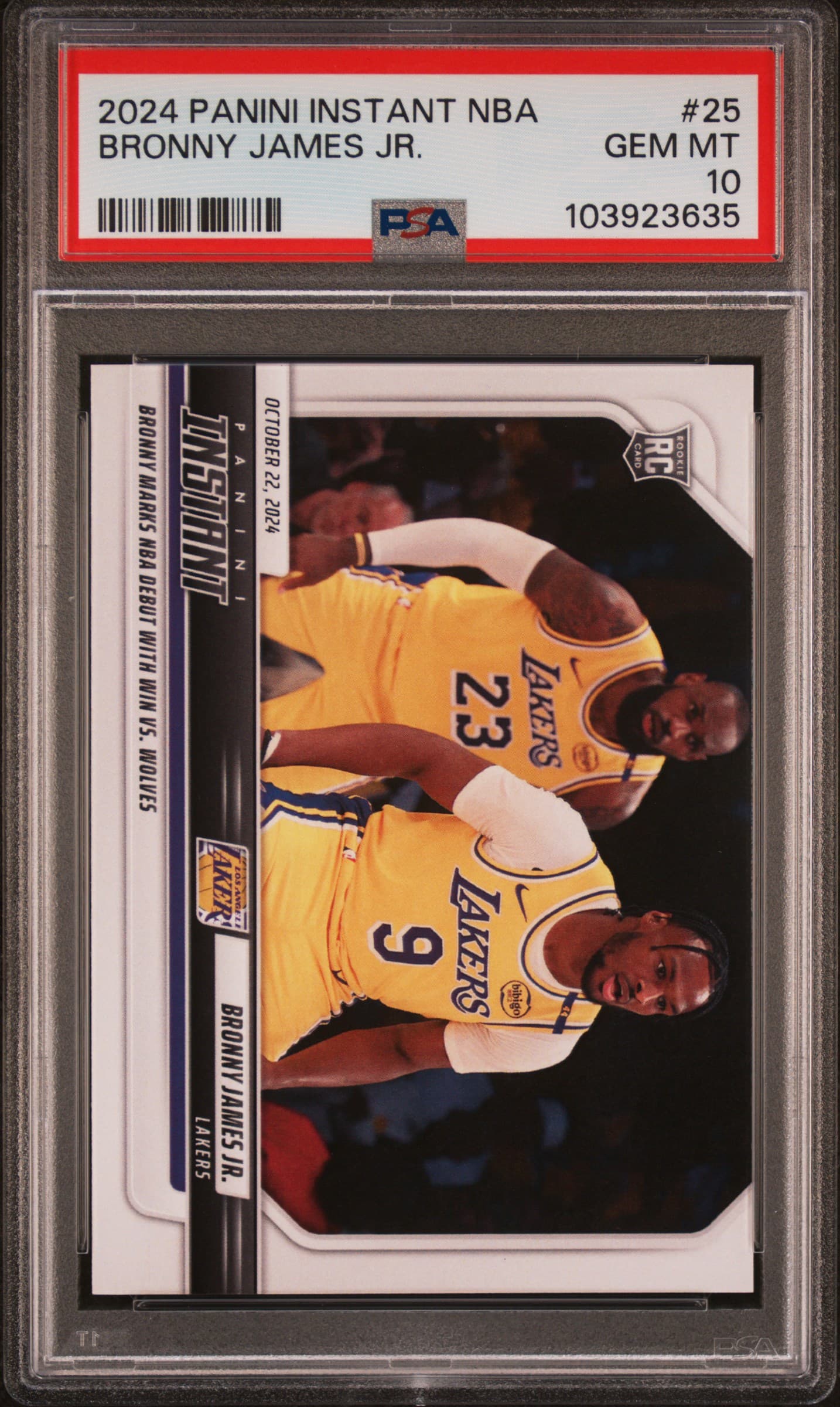2024 PANINI INSTANT NBA BRONNY JAMES JR. #25 GEM MT 10 103923635