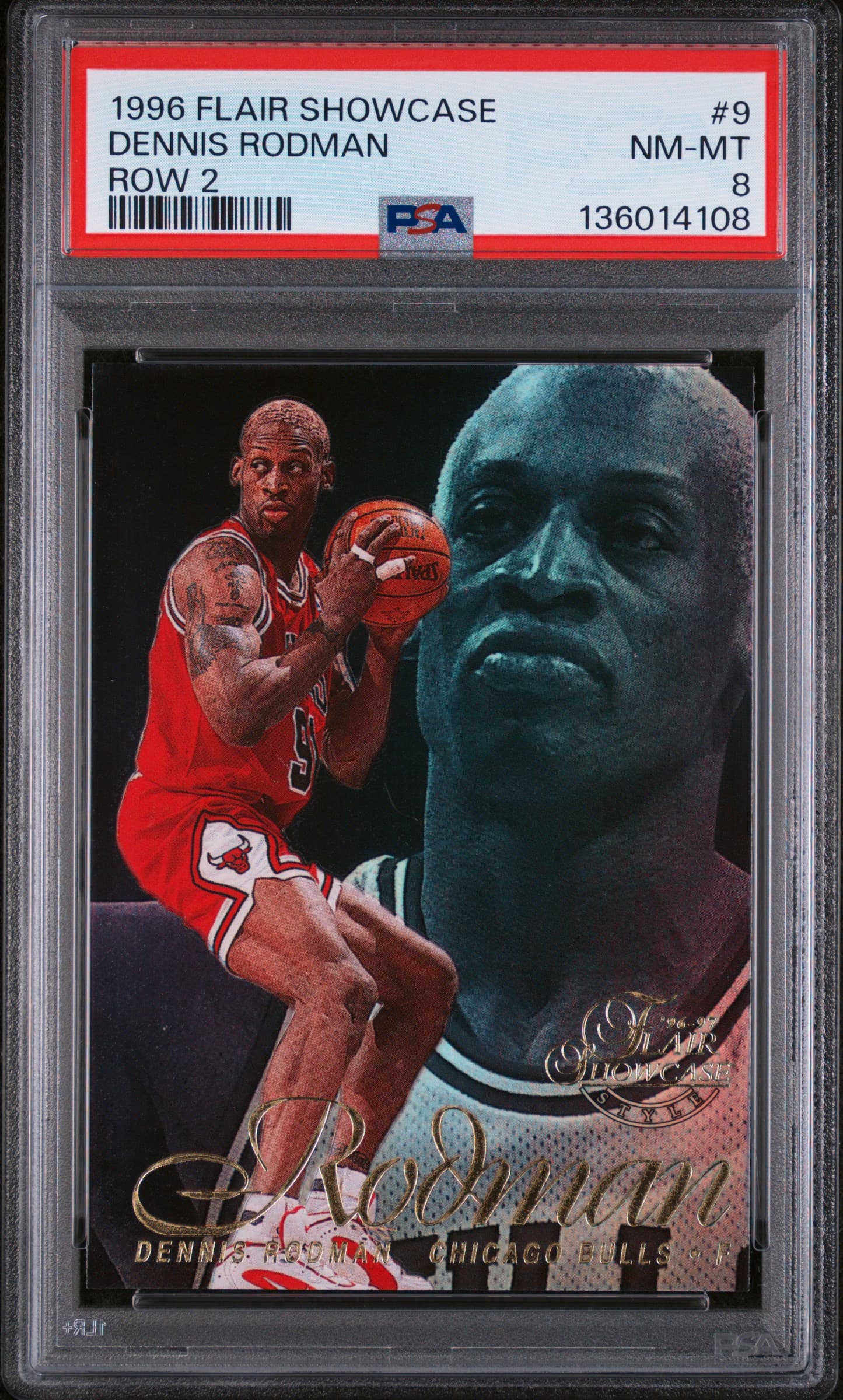 1996 FLAIR SHOWCASE DENNIS RODMAN #9 ROW 2 NM-MT 8 136014108