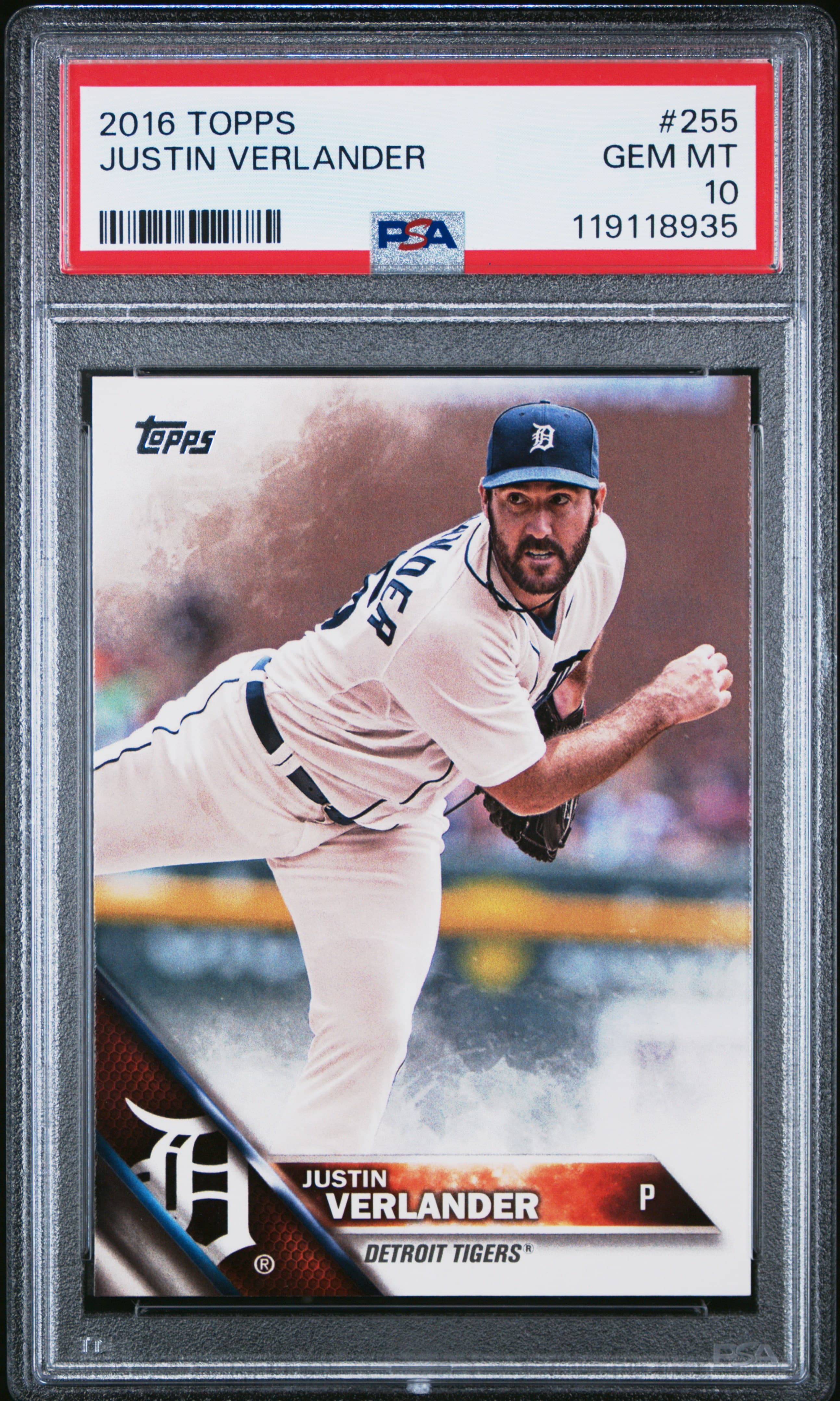 2016 TOPPS JUSTIN VERLANDER #255 GEM MT 10 119118935