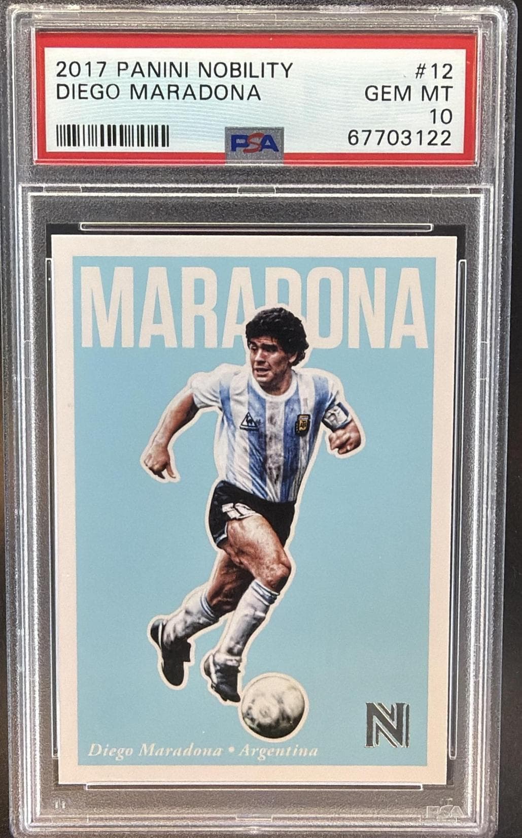 2017 PANINI NOBILITY DIEGO MARADONA #12 GEM MT 10 67703122