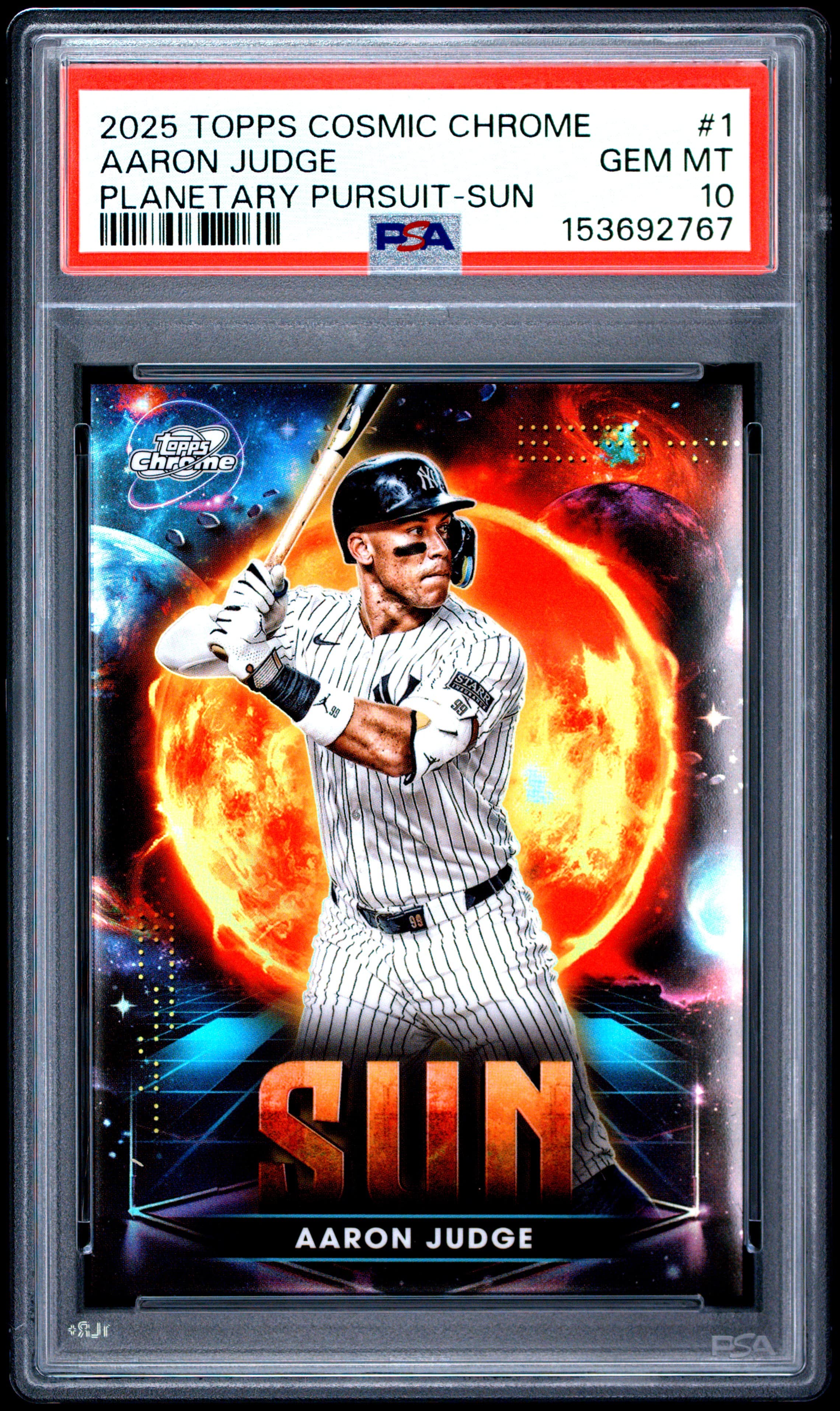 2025 TOPPS COSMIC CHROME PLANETARY PURSUIT AARON JUDGE #1 PLANETARY PURSUIT-SUN GEM MT 10 153692767