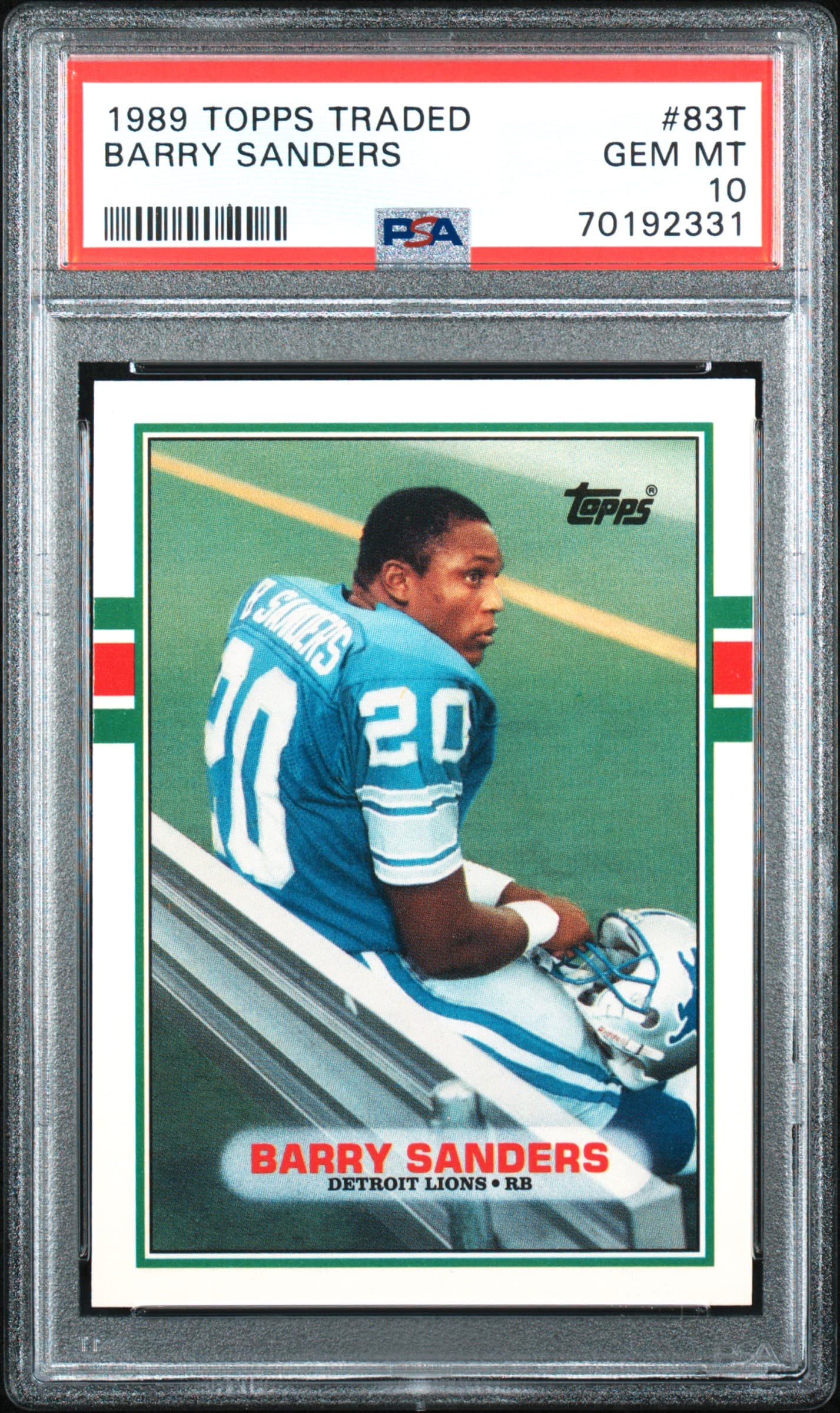 1989 TOPPS TRADED BARRY SANDERS #83T GEM MT 10 70192331