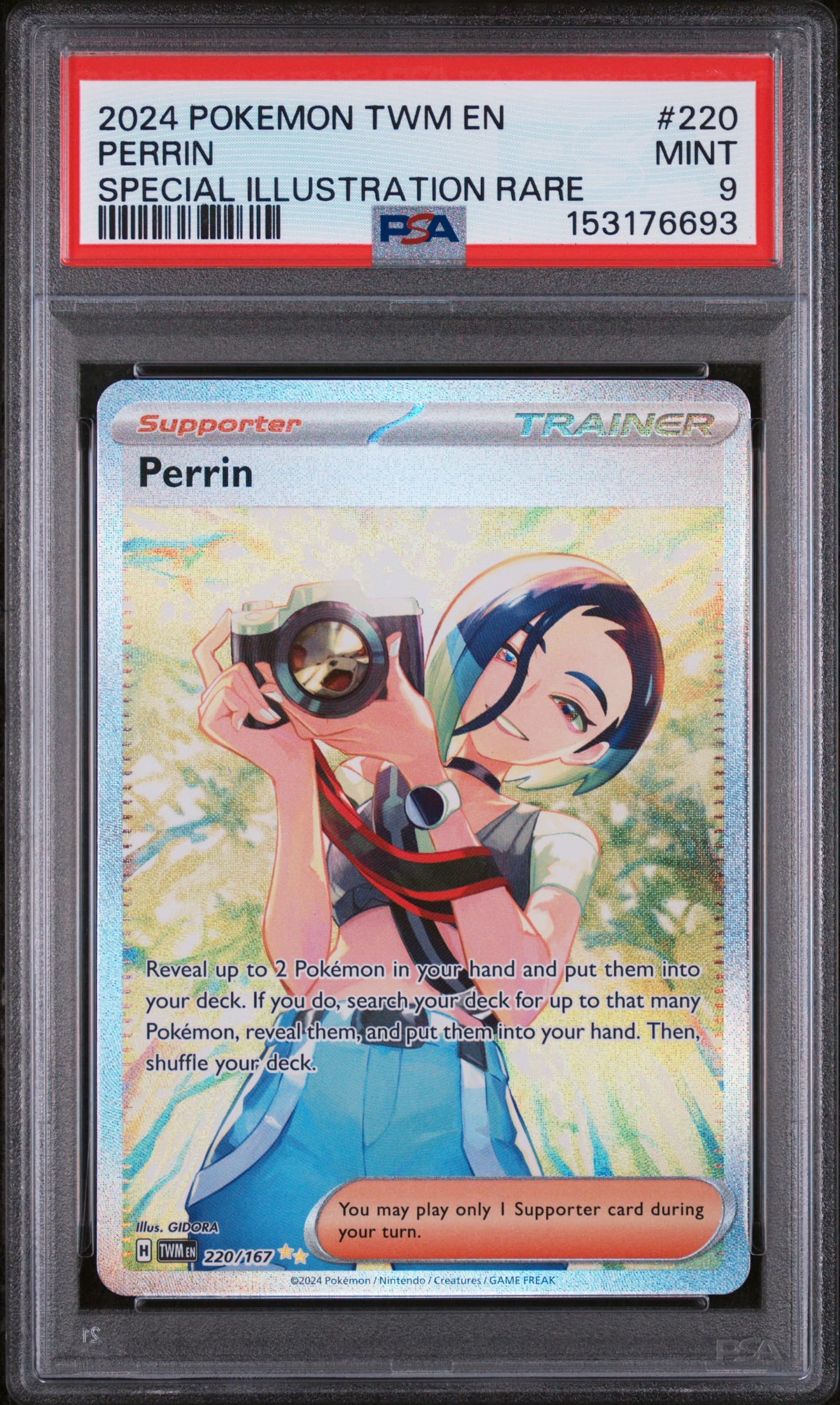 2024 POKEMON TWM EN-TWILIGHT MASQUERADE PERRIN #220 SPECIAL ILLUSTRATION RARE MINT 9 153176693