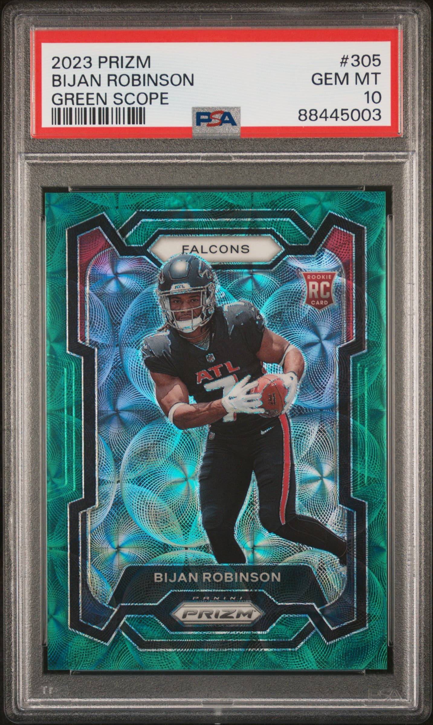 2023 PANINI PRIZM BIJAN ROBINSON #305 GREEN SCOPE GEM MT 10 88445003