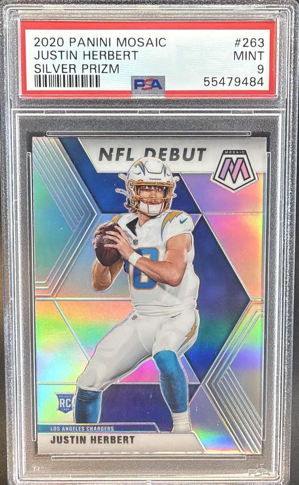 2020 PANINI MOSAIC JUSTIN HERBERT #263 SILVER PRIZM MINT 9 55479484