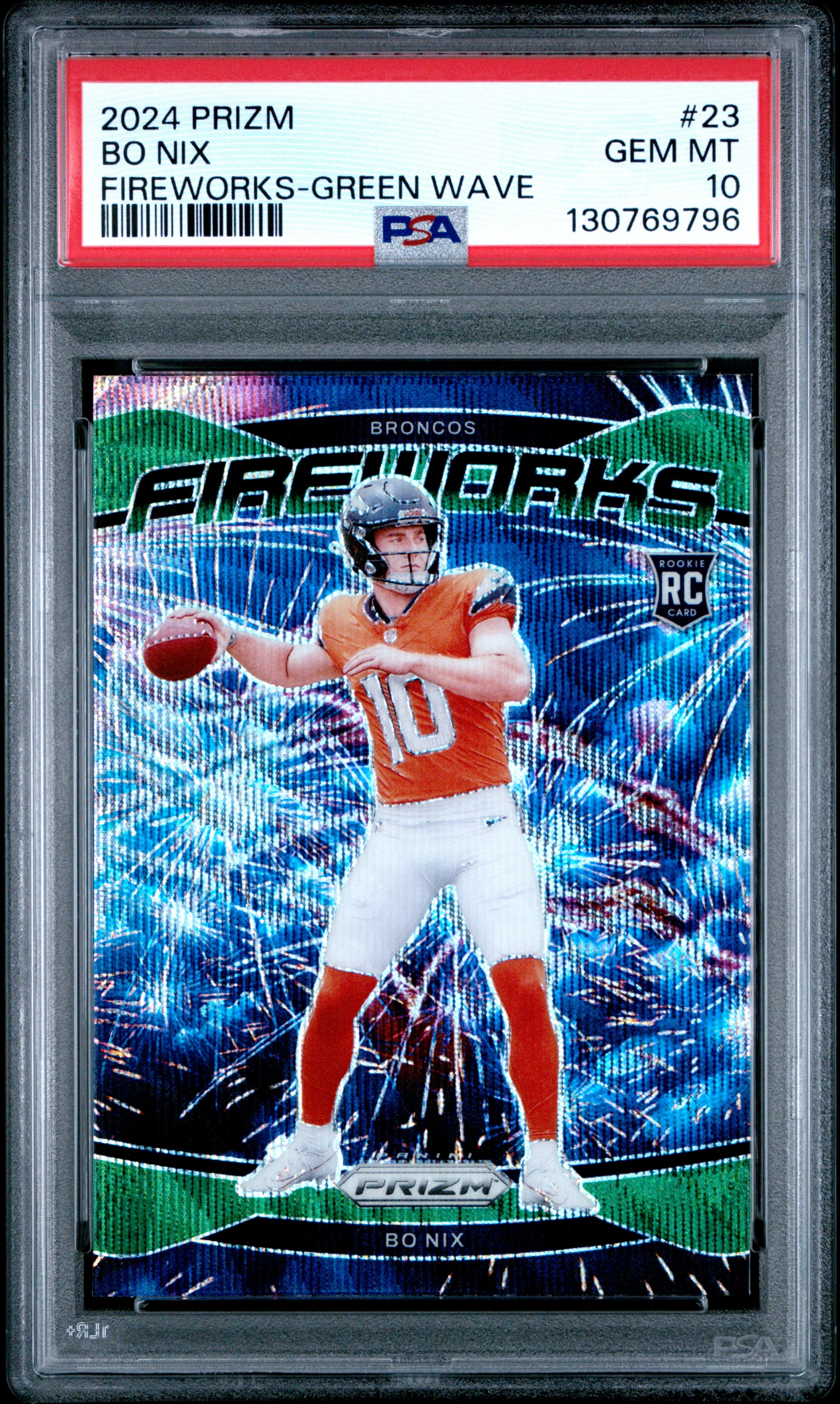 2024 PANINI PRIZM FIREWORKS BO NIX #23 FIREWORKS-GREEN WAVE GEM MT 10 130769796