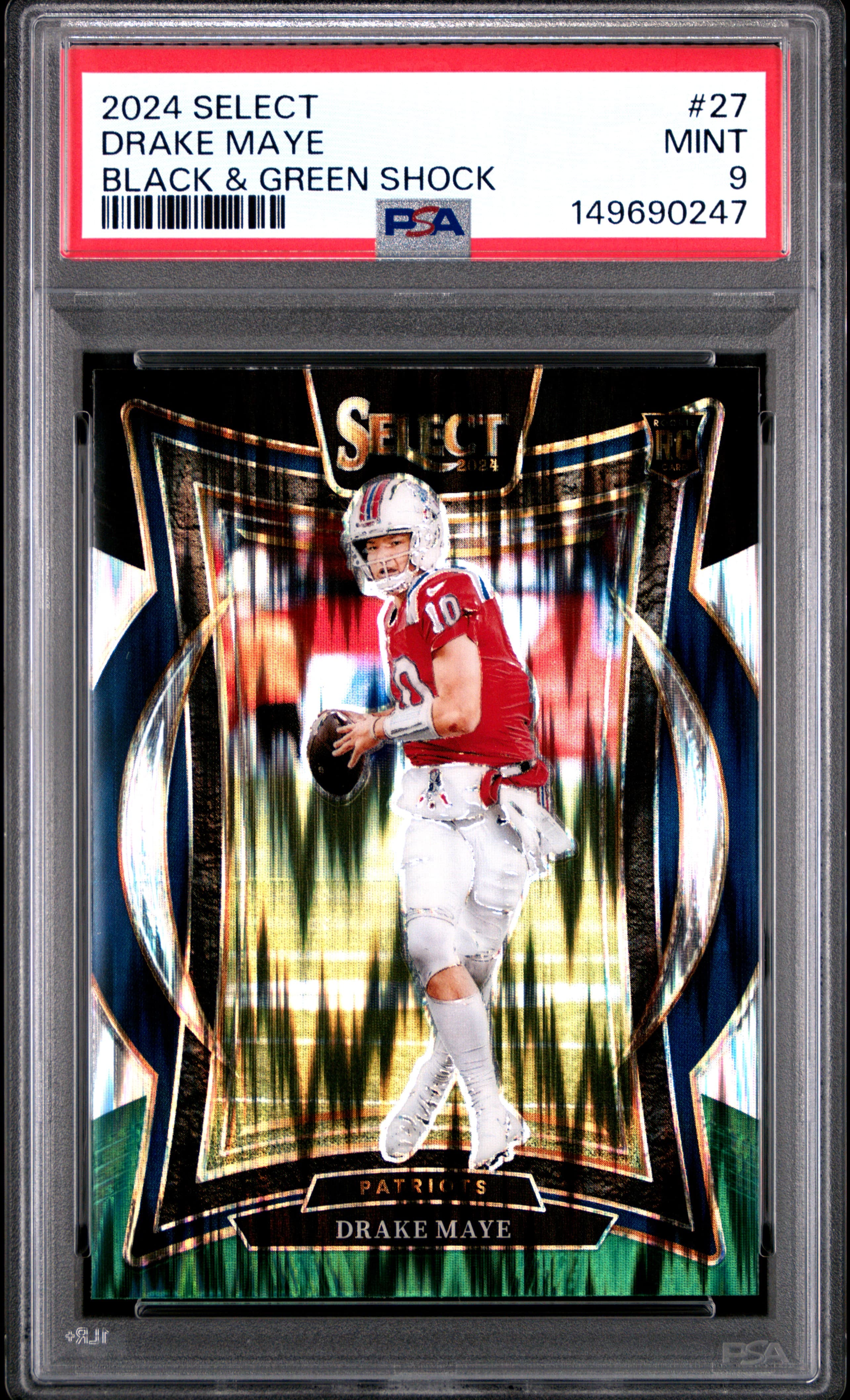 2024 PANINI SELECT DRAKE MAYE #27 BLACK & GREEN SHOCK MINT 9 149690247