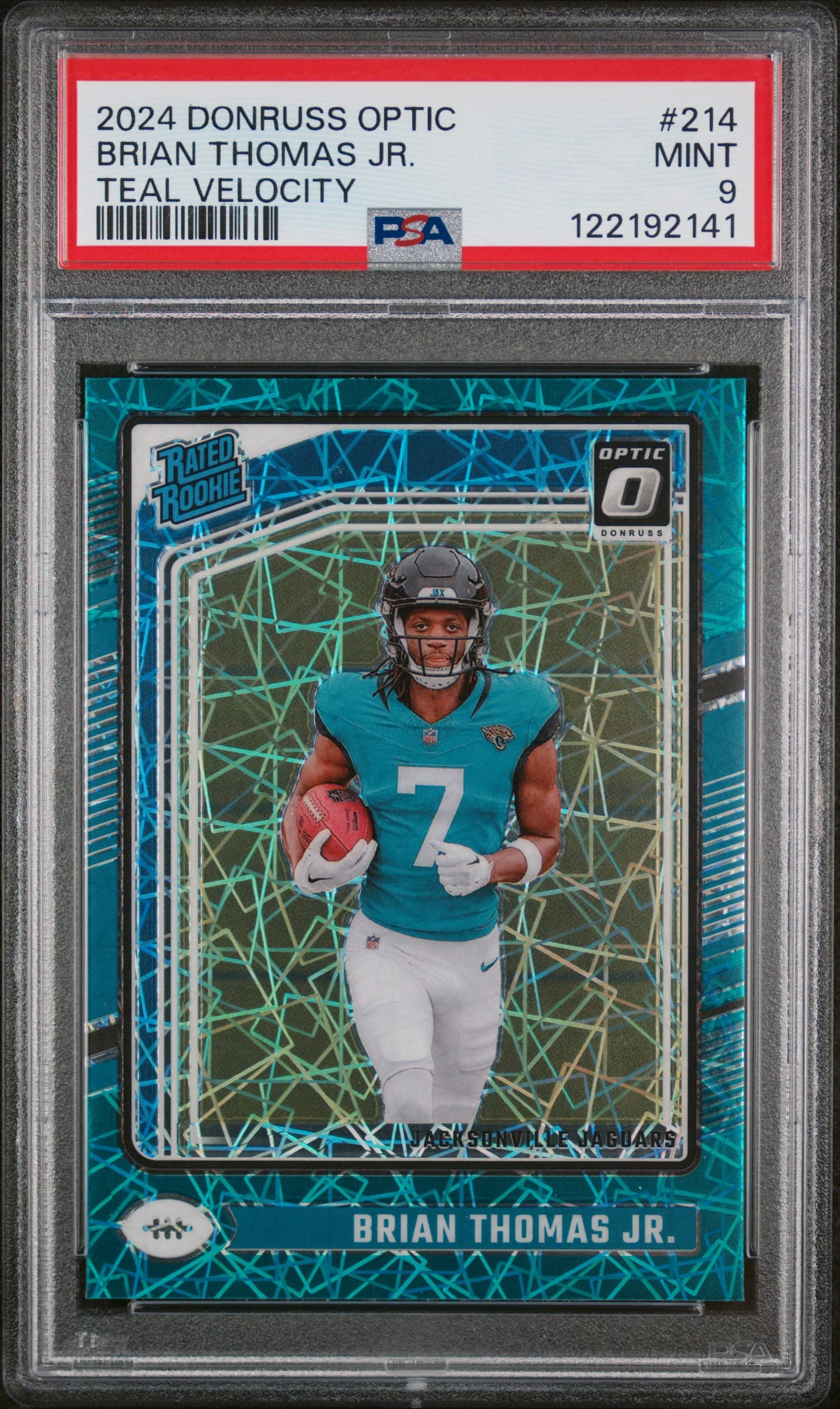 2024 PANINI DONRUSS OPTIC BRIAN THOMAS JR. #214 TEAL VELOCITY MINT 9 122192141