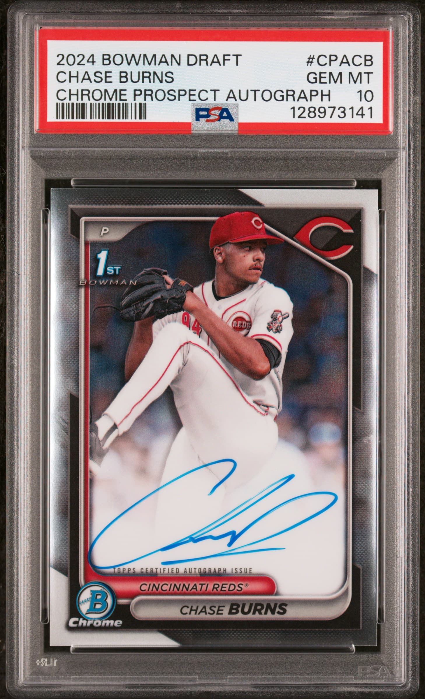 2024 BOWMAN DRAFT CHROME PROSPECT AUTOGRAPHS CHASE BURNS #CPACB GEM MT 10 128973141