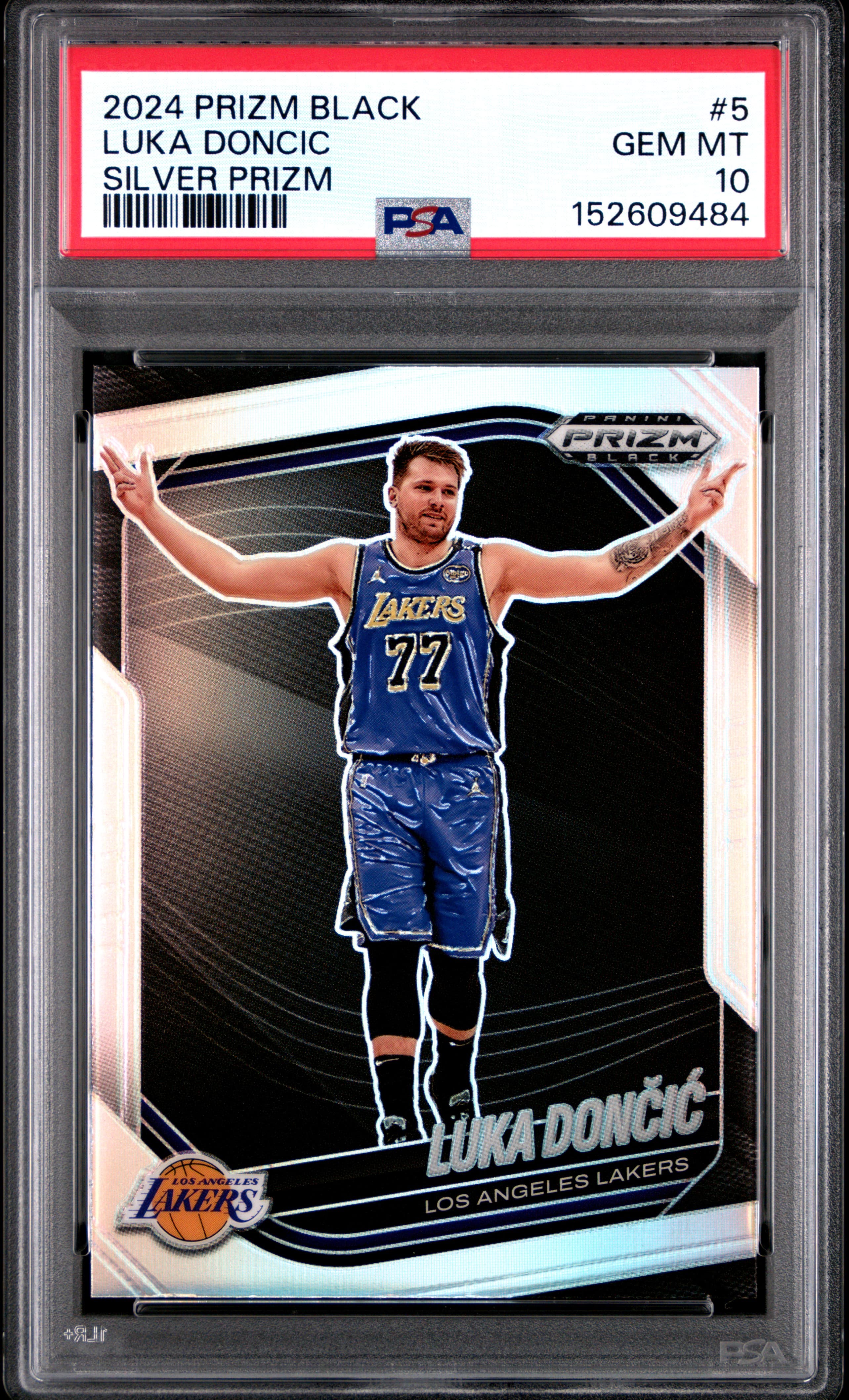 2024 PANINI PRIZM BLACK LUKA DONCIC #5 SILVER PRIZM GEM MT 10 152609484