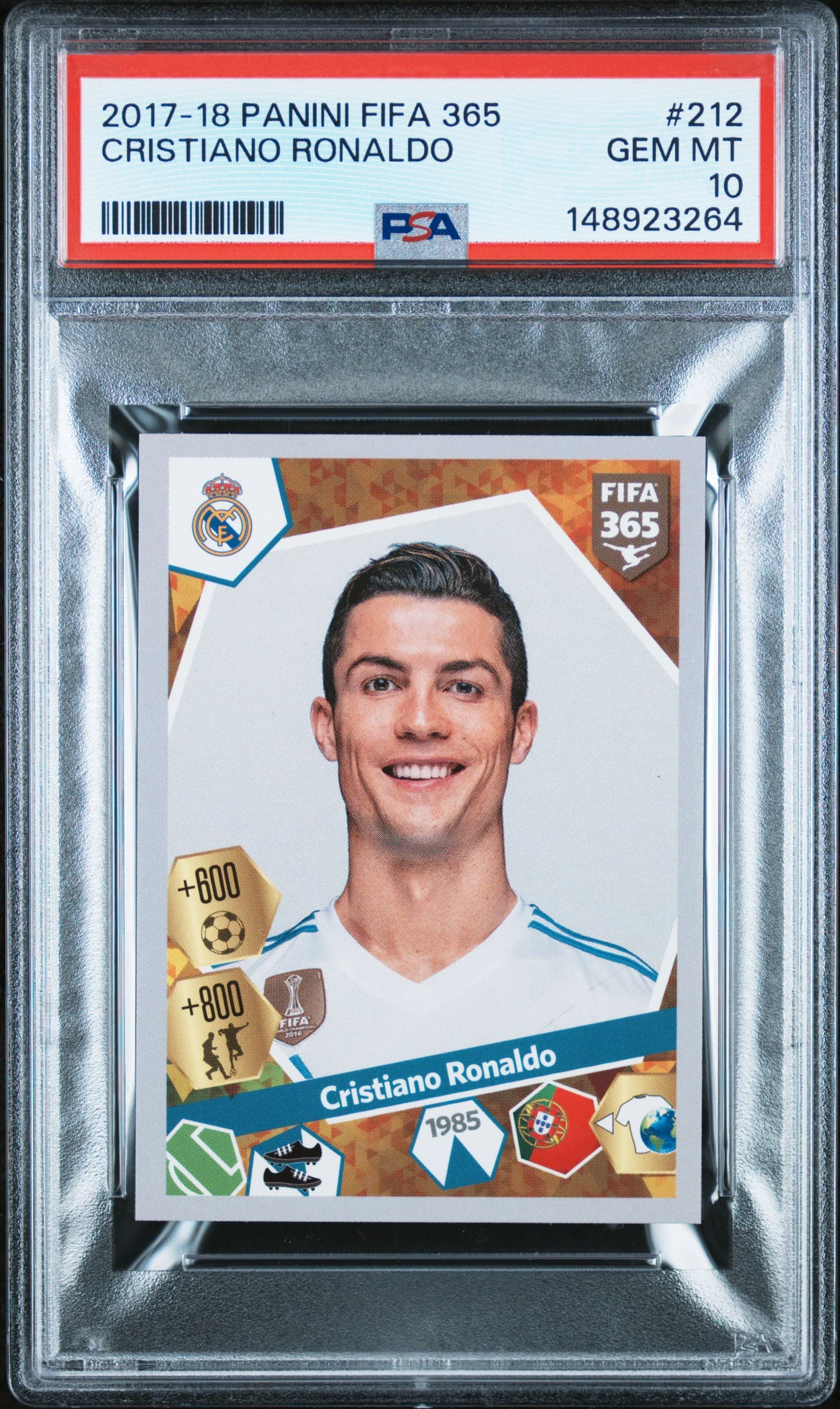 2017 PANINI FIFA 365 CRISTIANO RONALDO #212 GEM MT 10 148923264