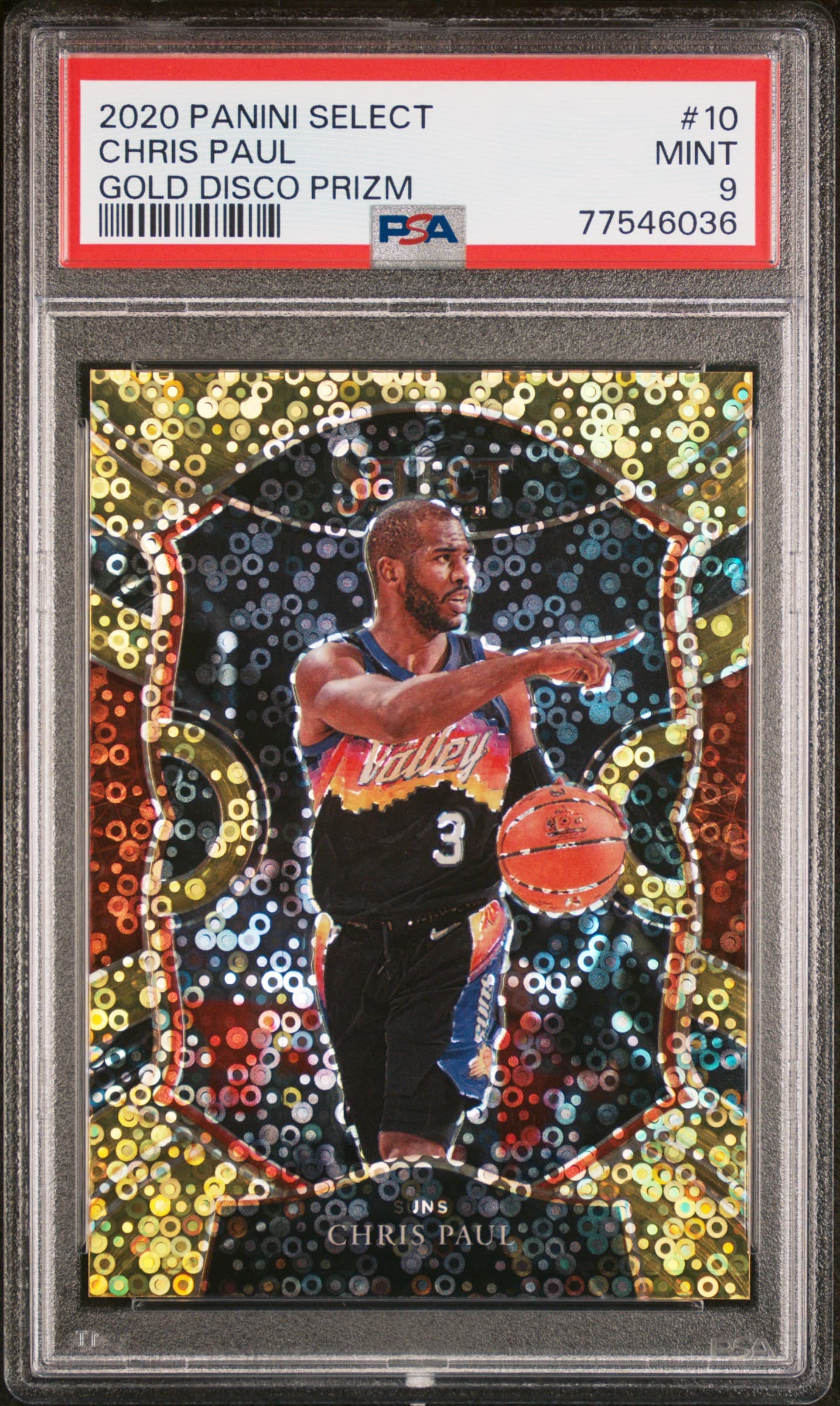 2020 PANINI SELECT CHRIS PAUL #10 GOLD DISCO PRIZM MINT 9 77546036