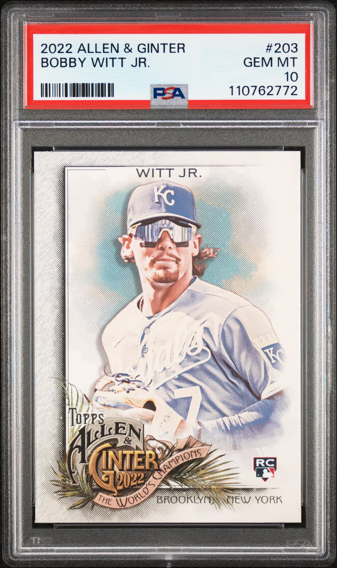 2022 TOPPS ALLEN & GINTER BOBBY WITT JR. #203 GEM MT 10 110762772
