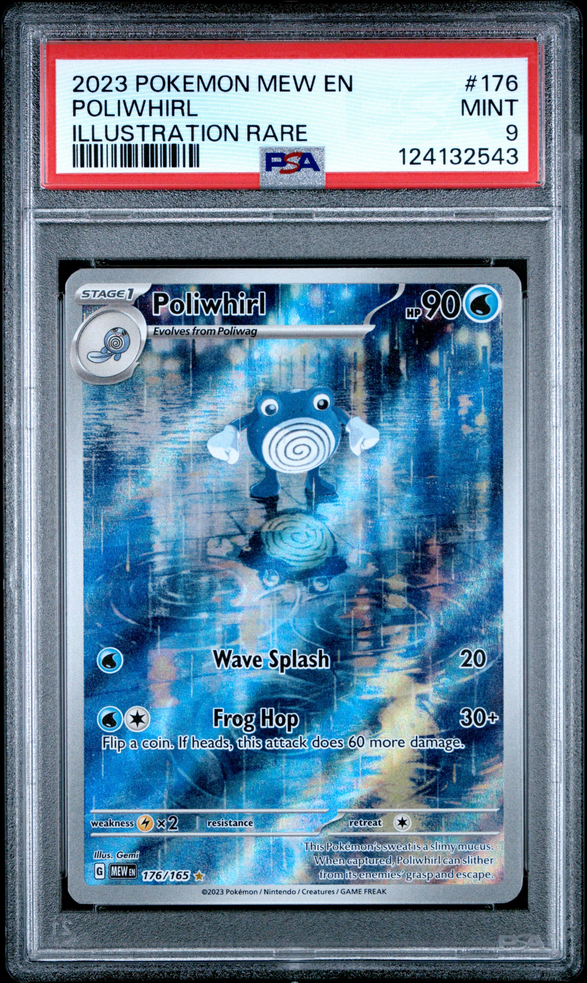 2023 POKEMON MEW EN-151 POLIWHIRL #176 ILLUSTRATION RARE MINT 9 124132543