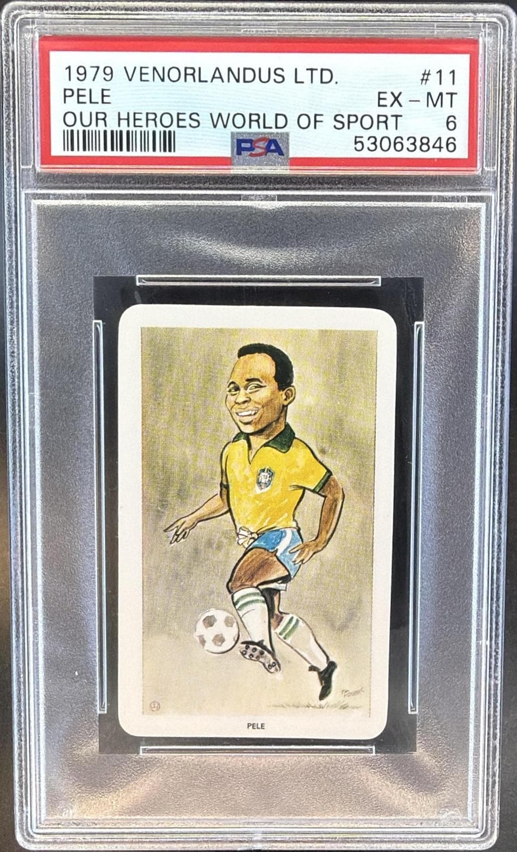 1979 VENORLANDUS LTD. OUR HEROES WORLD OF SPORT PELE #11 OUR HEROES WORLD OF SPORT EX-MT 6 53063846