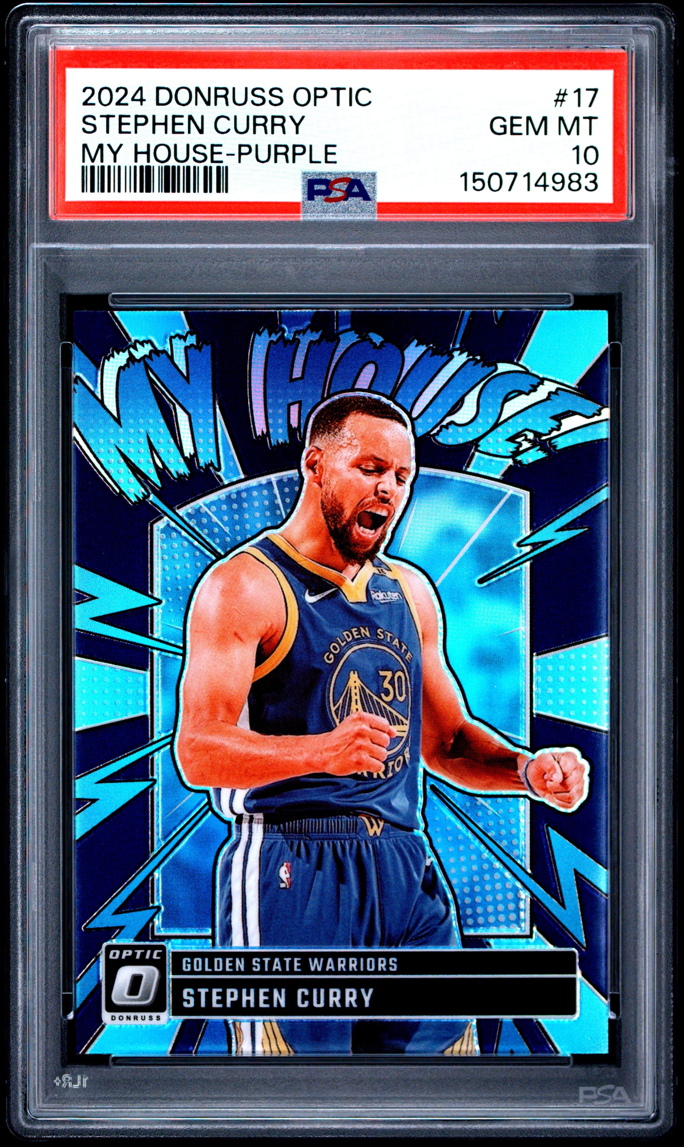 2024 PANINI DONRUSS OPTIC MY HOUSE STEPHEN CURRY #17 MY HOUSE-PURPLE GEM MT 10 150714983