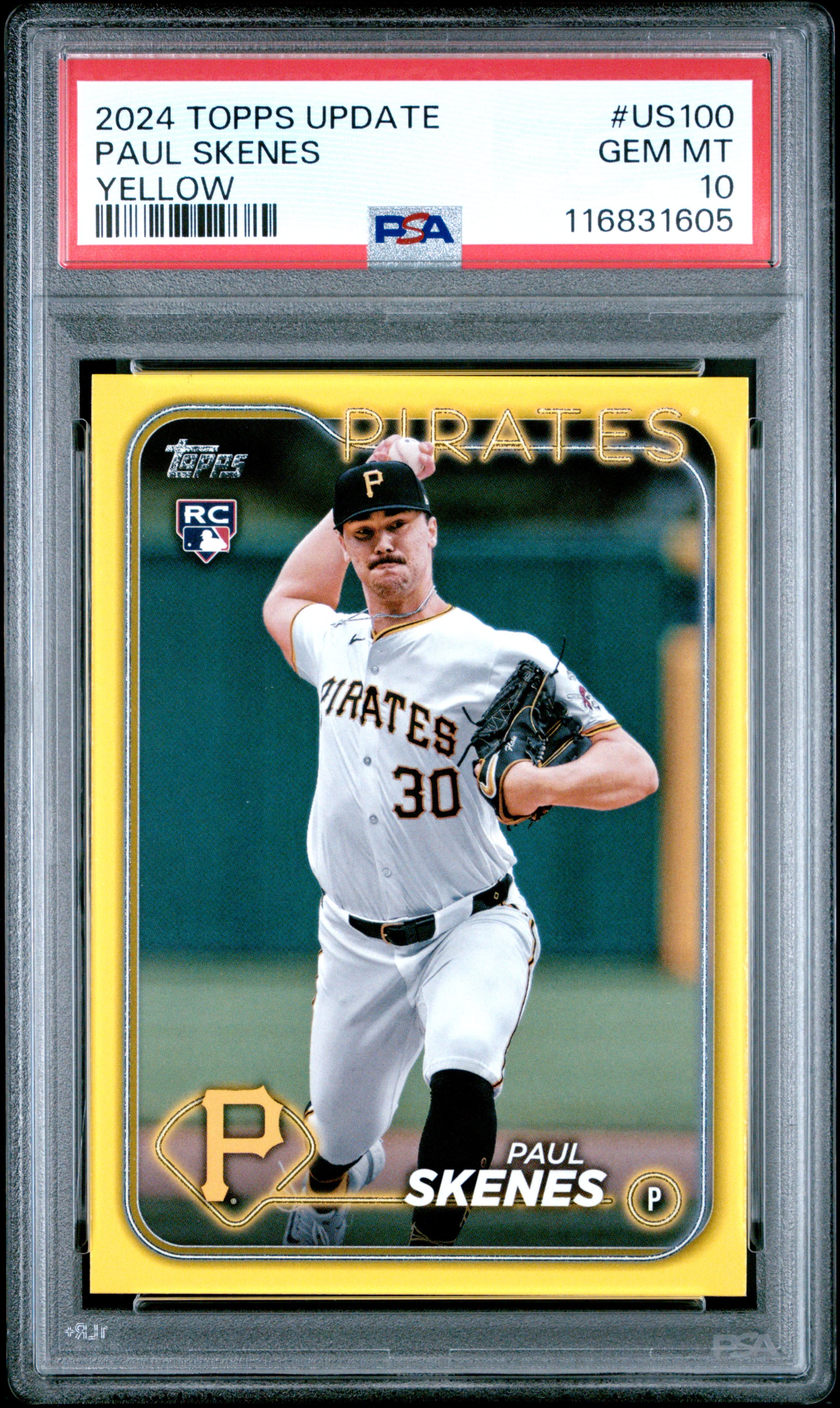 2024 TOPPS UPDATE PAUL SKENES #US100 YELLOW GEM MT 10 116831605