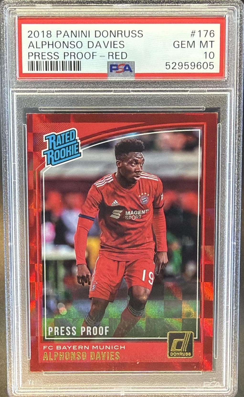2018 PANINI DONRUSS ALPHONSO DAVIES #176 PRESS PROOF-RED GEM MT 10 52959605