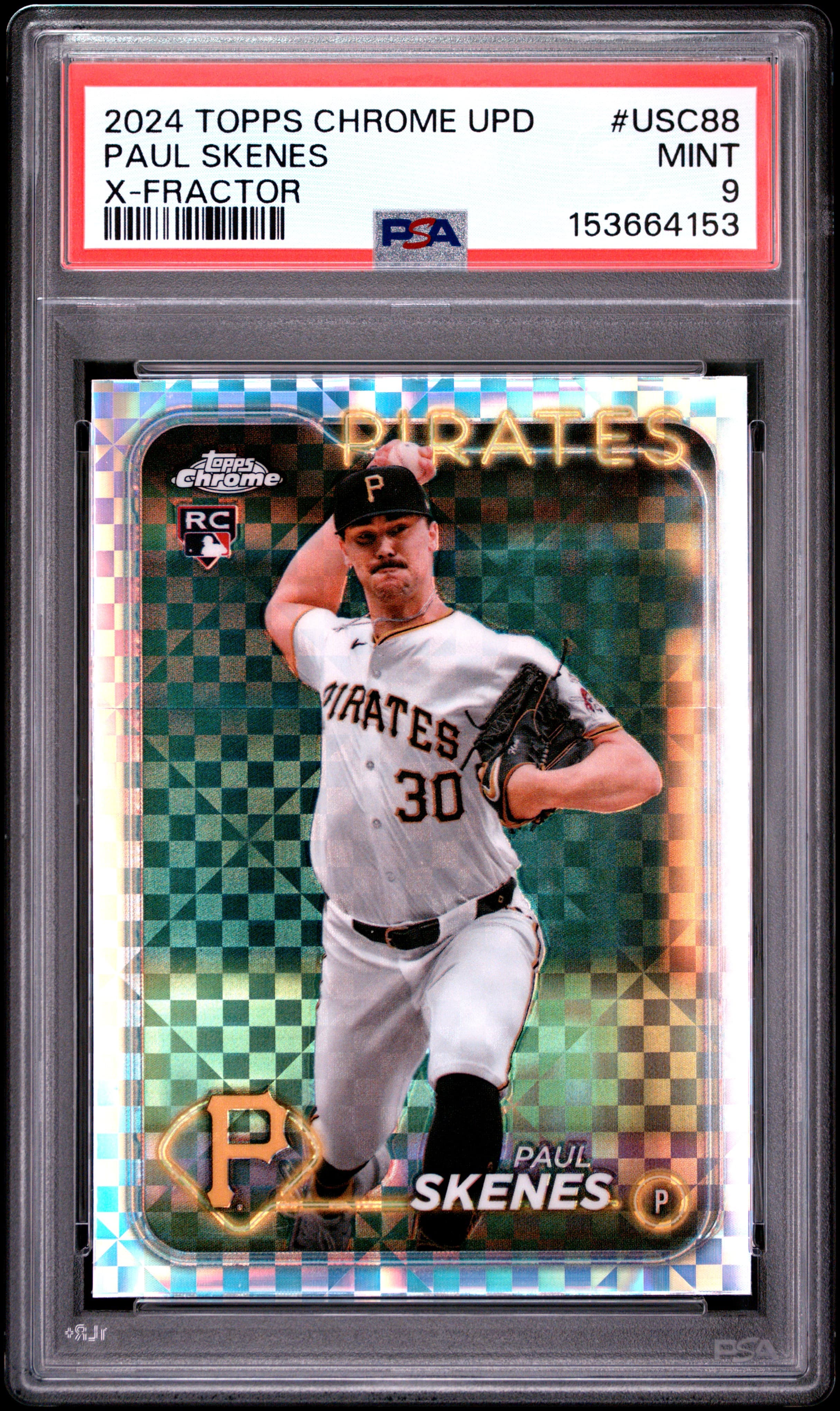 2024 TOPPS CHROME UPDATE PAUL SKENES #USC88 X-FRACTOR MINT 9 153664153
