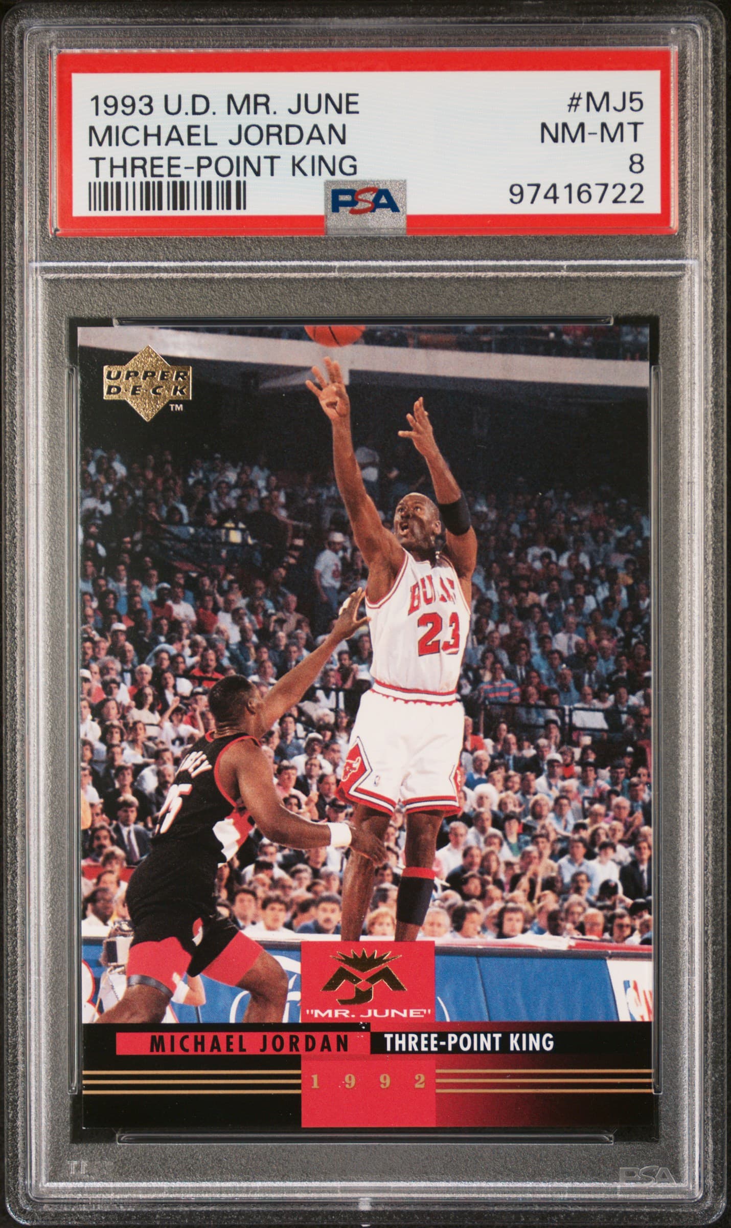 1993 UPPER DECK MR. JUNE MICHAEL JORDAN #MJ5 THREE-POINT KING NM-MT 8 97416722