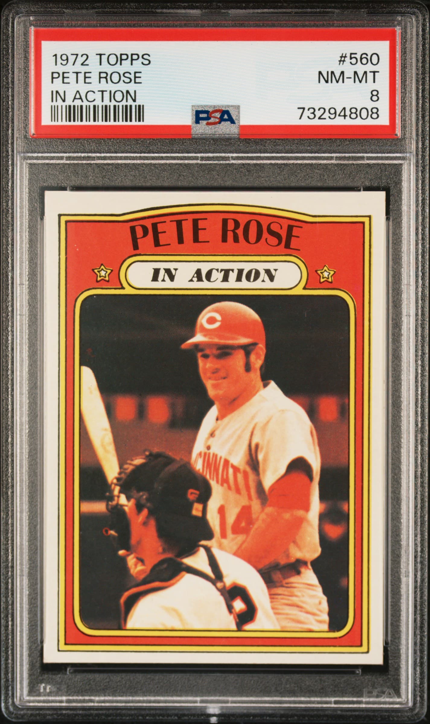 1972 TOPPS PETE ROSE #560 IN ACTION NM-MT 8 73294808
