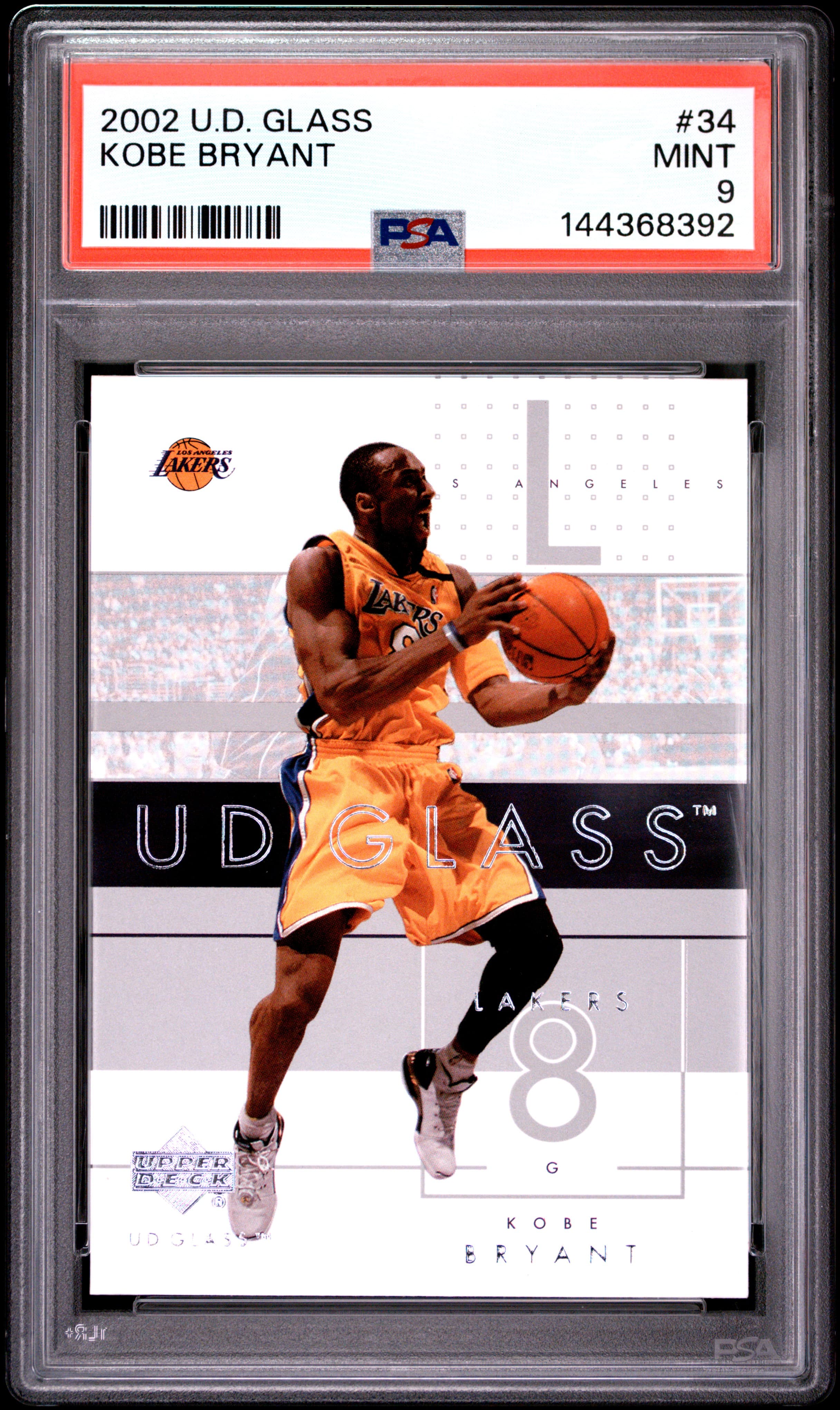 2002 UPPER DECK GLASS KOBE BRYANT #34 MINT 9 144368392