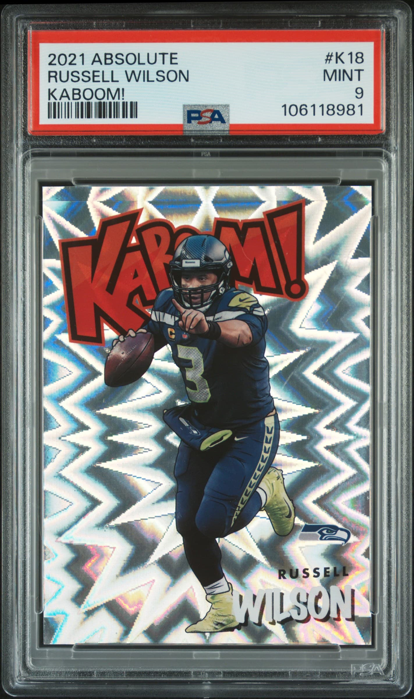 2021 PANINI ABSOLUTE KABOOM! RUSSELL WILSON #K18 KABOOM! MINT 9 106118981