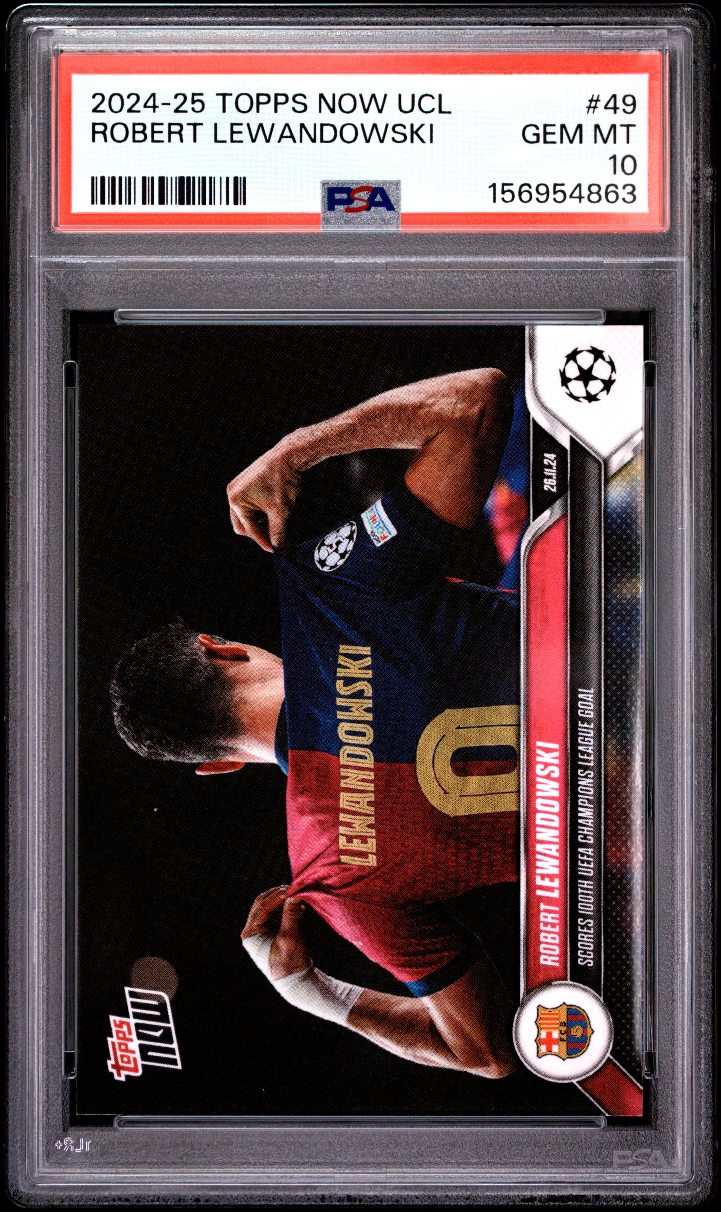 2024-25 TOPPS NOW UEFA CHAMPIONS LEAGUE ROBERT LEWANDOWSKI #49 GEM MT 10 156954863