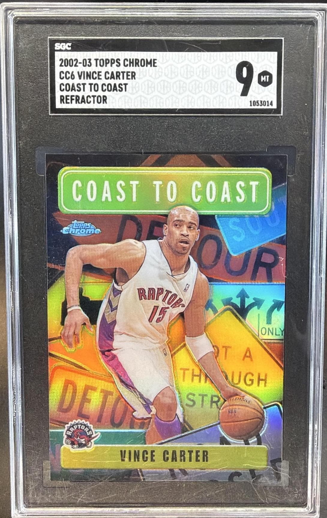 2002-03 Topps Chrome Vince Carter Coast To Coast Refractor #CC6 SGC 9