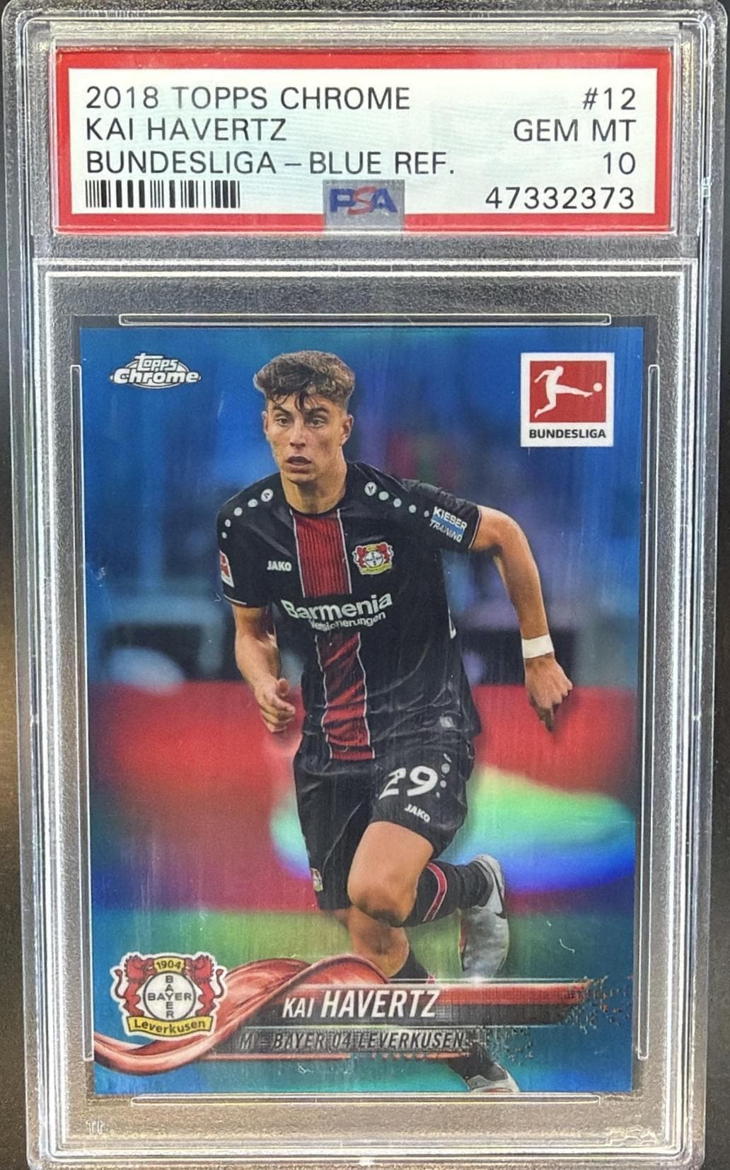 2018 TOPPS CHROME BUNDESLIGA KAI HAVERTZ #12 BLUE REFRACTOR GEM MT 10 47332373