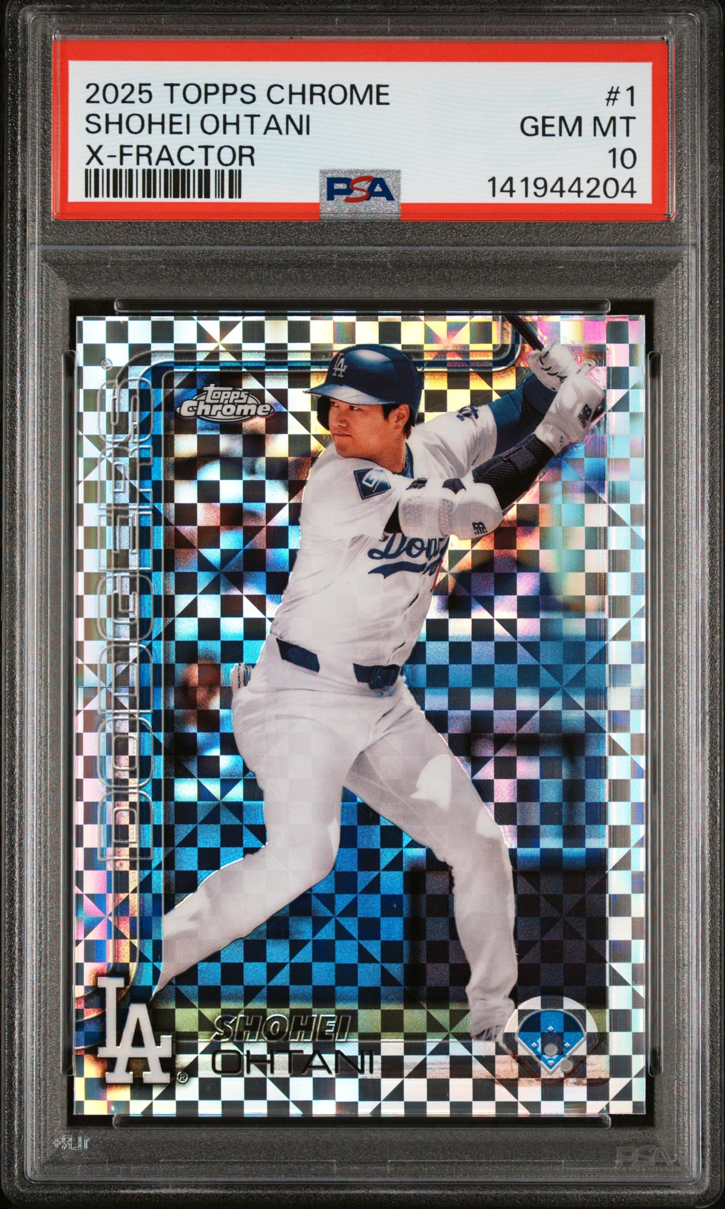 2025 TOPPS CHROME SHOHEI OHTANI #1 X-FRACTOR GEM MT 10 141944204