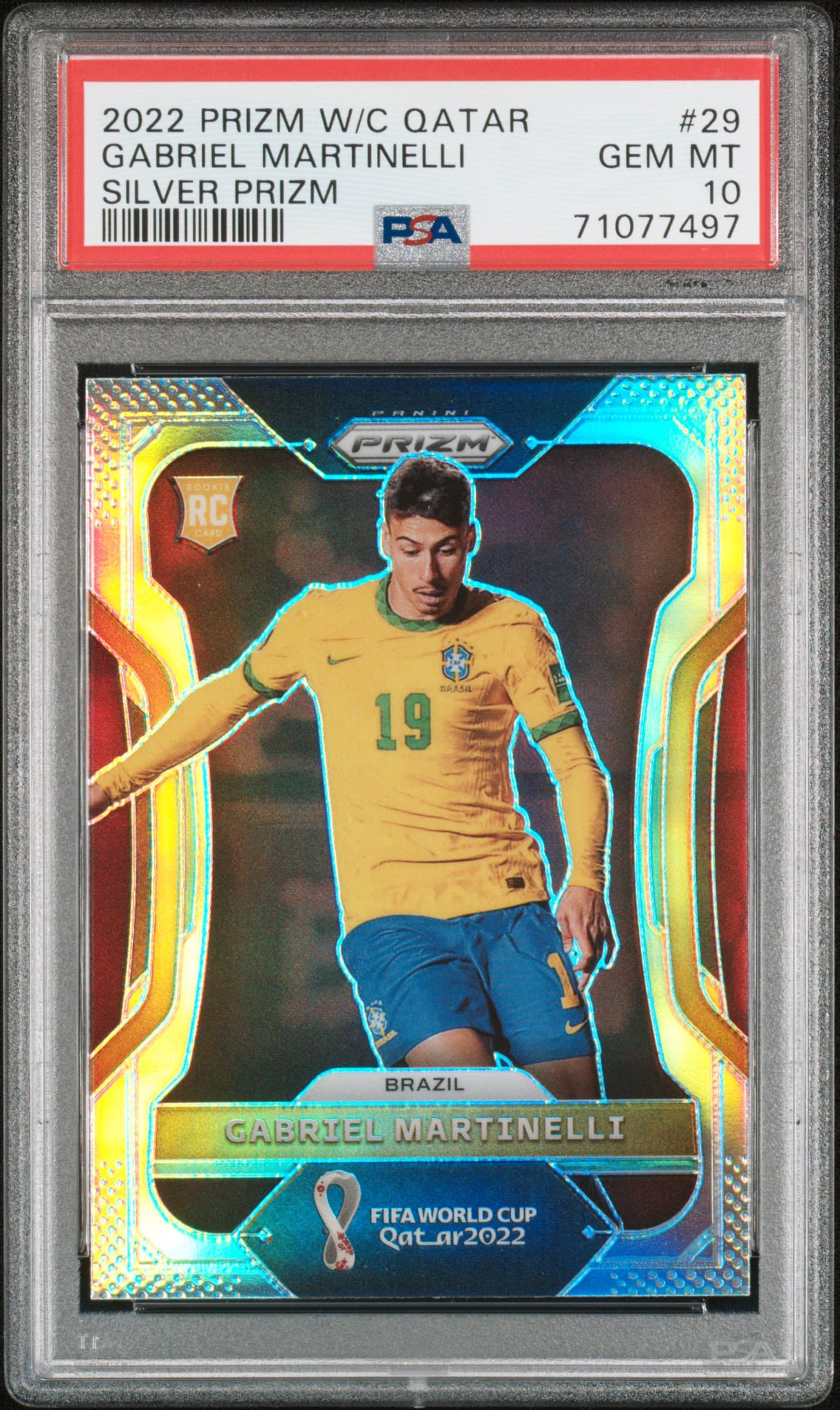 2022 PANINI PRIZM WORLD CUP QATAR GABRIEL MARTINELLI #29 SILVER PRIZM GEM MT 10 71077497