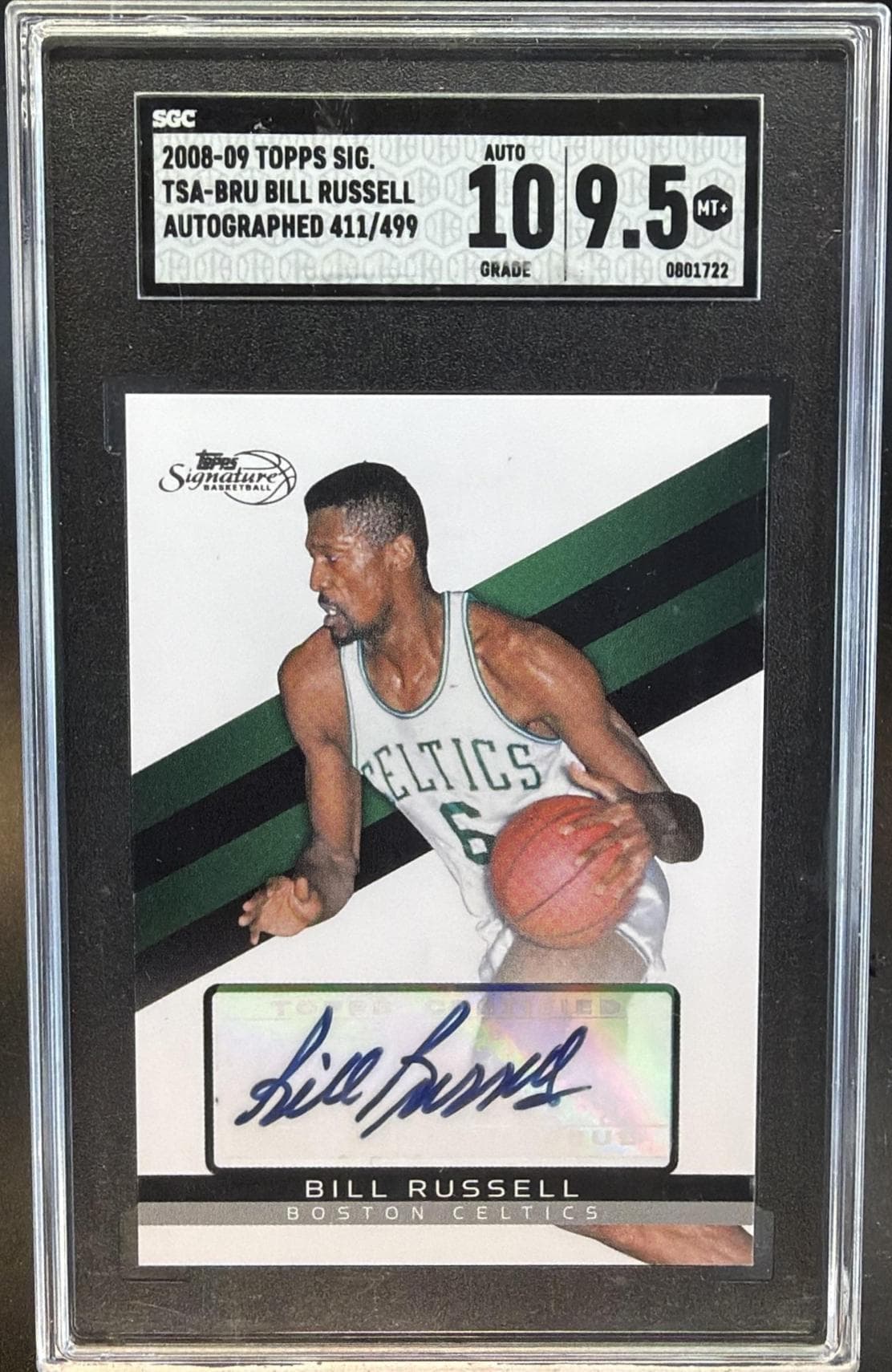 2008-09 Topps Signature Bill Russell Auto /499 SGC 9.5/10