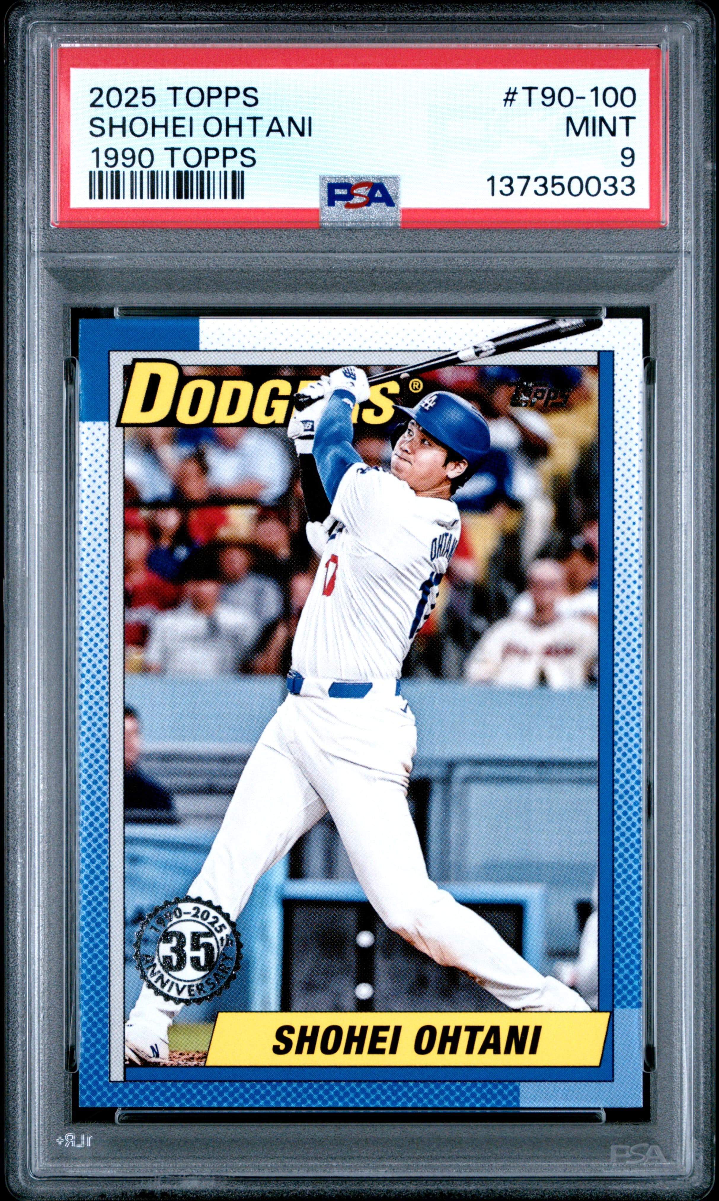 2025 TOPPS 1990 TOPPS BASEBALL SHOHEI OHTANI #T90-100 MINT 9 137350033