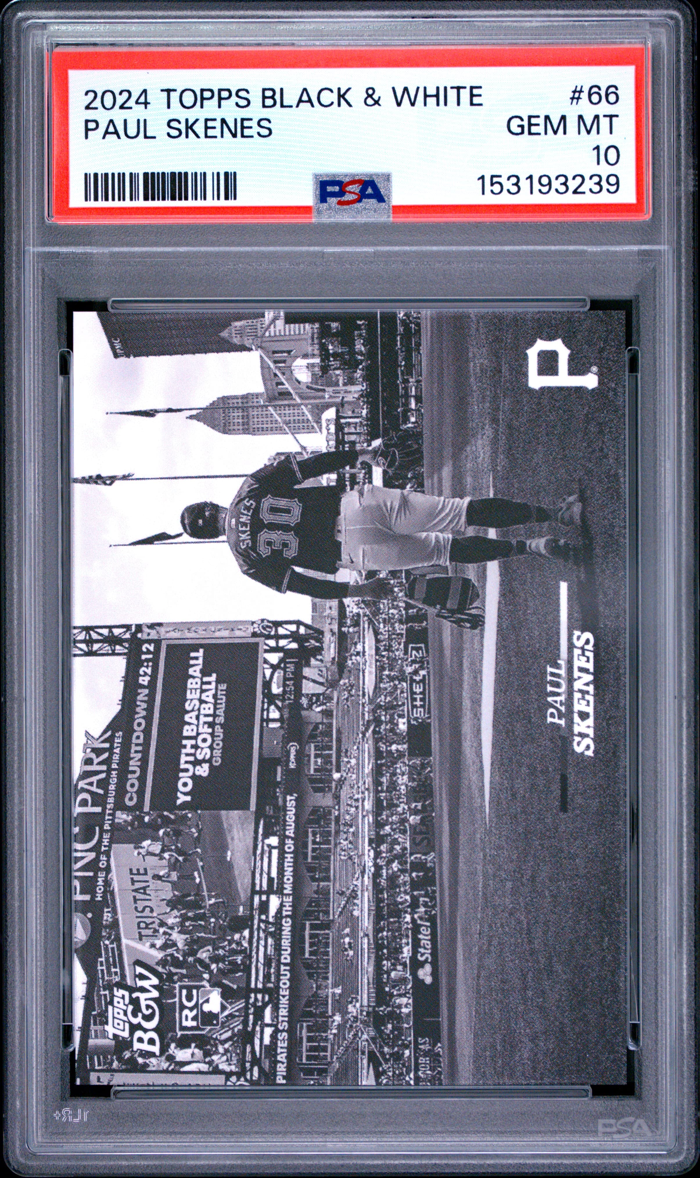 2024 TOPPS BLACK AND WHITE PAUL SKENES #66 GEM MT 10 153193239