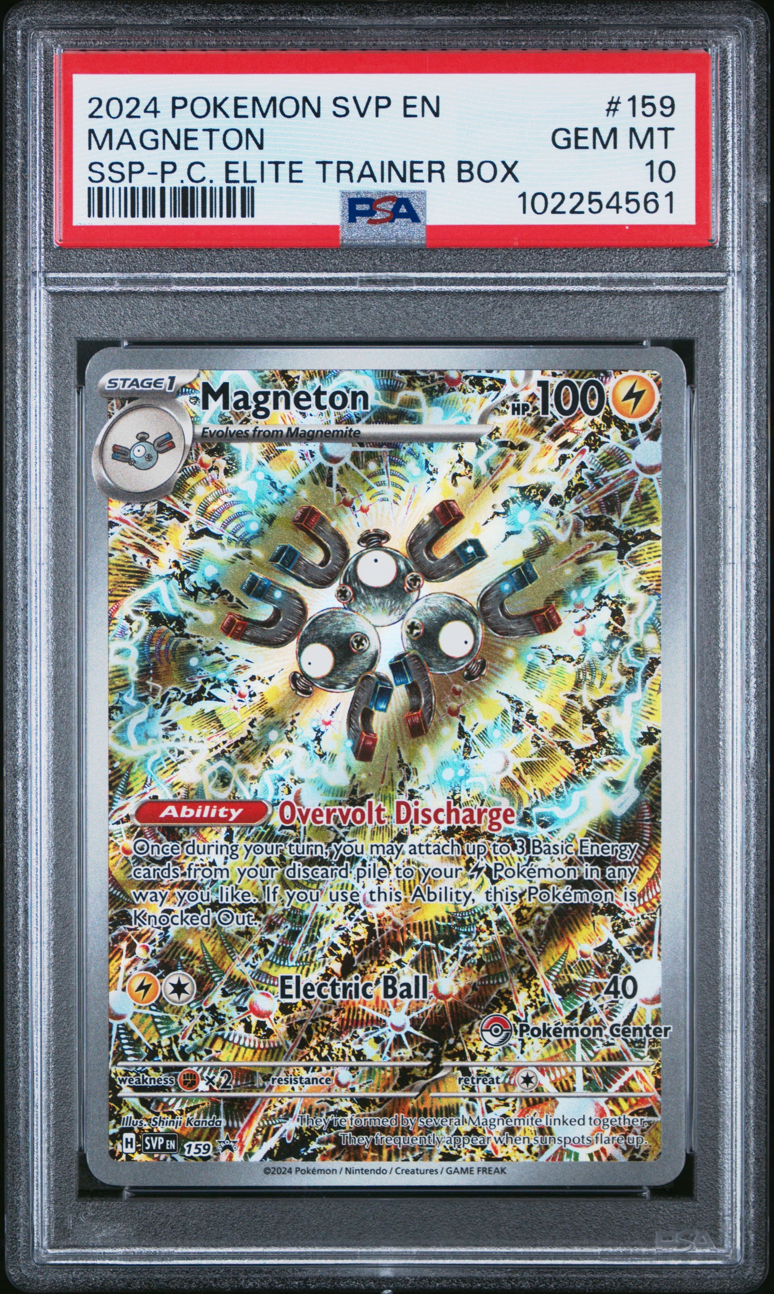 2024 POKEMON SVP EN-SV BLACK STAR PROMO MAGNETON #159 SURGING SPARKS PC ETB GEM MT 10 102254561