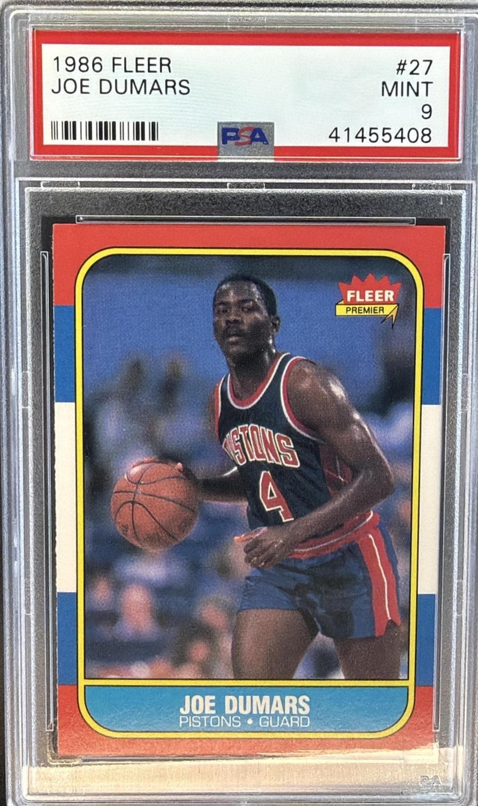 1986 FLEER JOE DUMARS #27 MINT 9 41455408