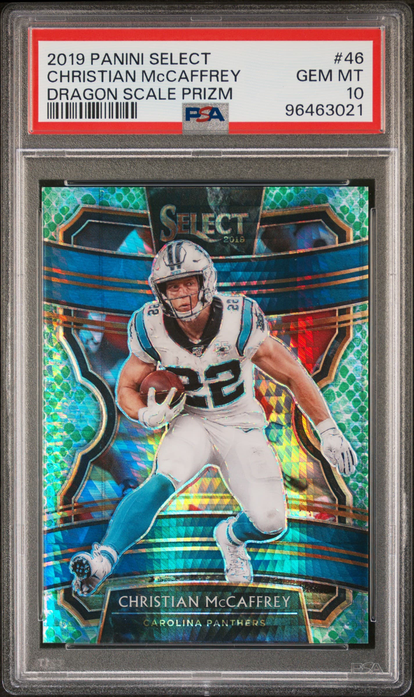 2019 PANINI SELECT CHRISTIAN McCAFFREY #46 DRAGON SCALE PRIZM GEM MT 10 96463021