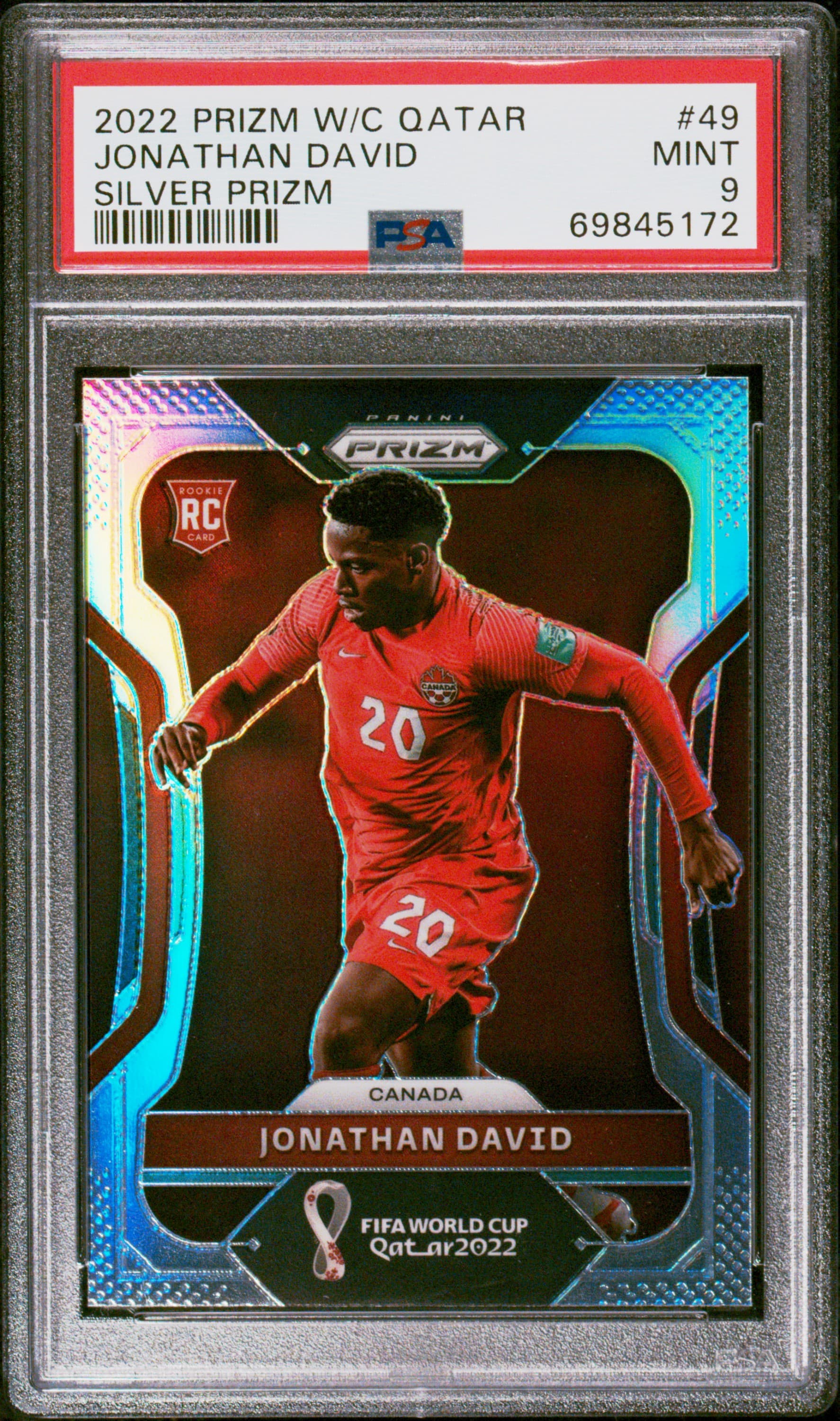 2022 PANINI PRIZM WORLD CUP QATAR JONATHAN DAVID #49 SILVER PRIZM MINT 9 69845172