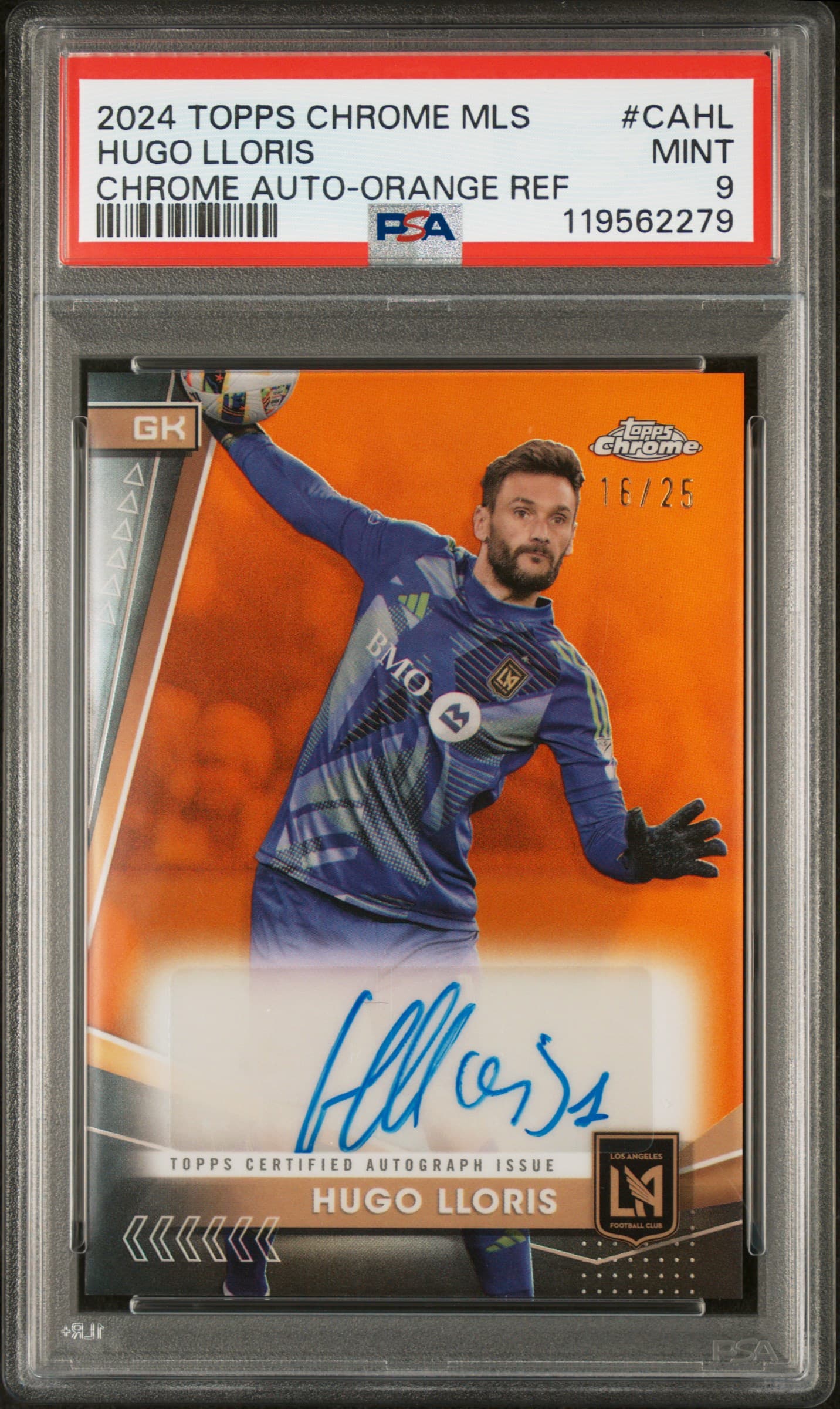 2024 TOPPS CHROME MLS CHROME AUTOGRAPHS HUGO LLORIS #CAHL CHROME AUTO-ORANGE REF MINT 9 119562279