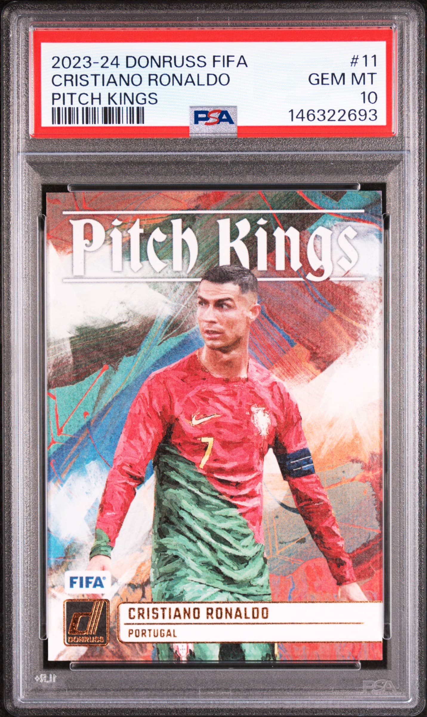 2023-24 PANINI DONRUSS FIFA PITCH KINGS CRISTIANO RONALDO #11 GEM MT 10 146322693