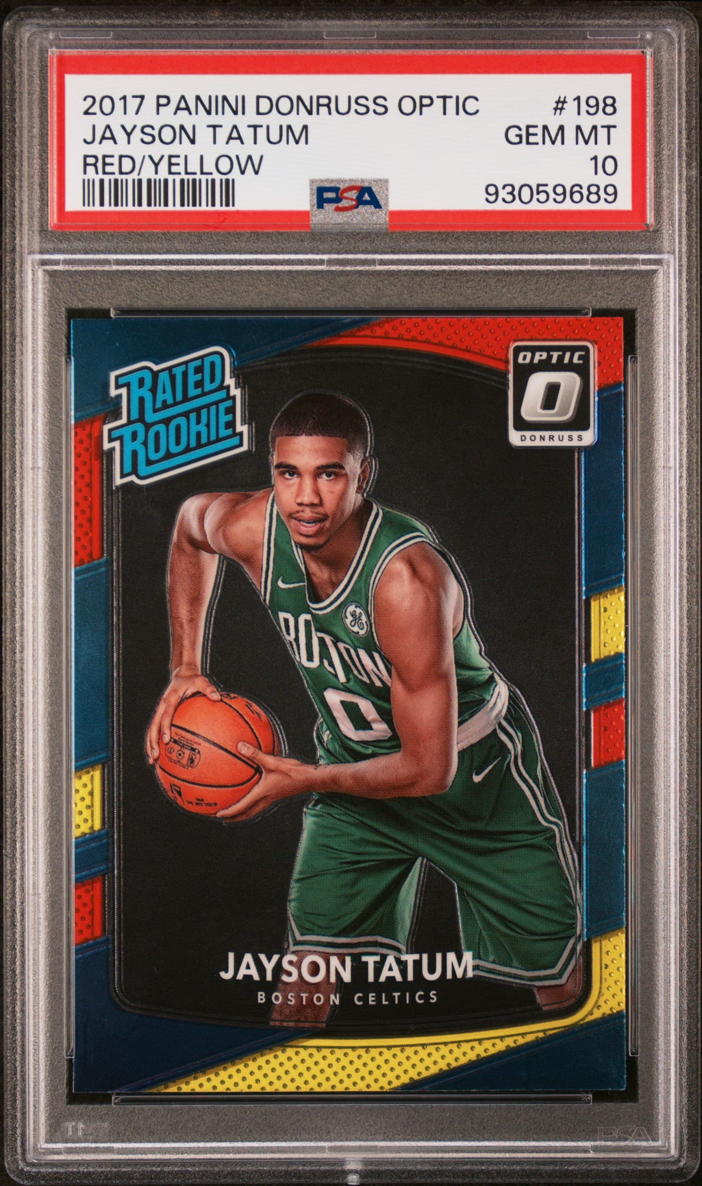 2017 PANINI DONRUSS OPTIC JAYSON TATUM #198 RED/YELLOW GEM MT 10 93059689