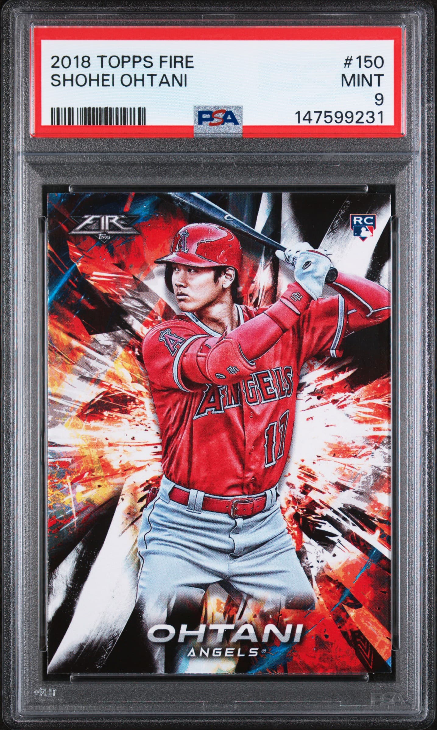 2018 TOPPS FIRE SHOHEI OHTANI #150 MINT 9 147599231