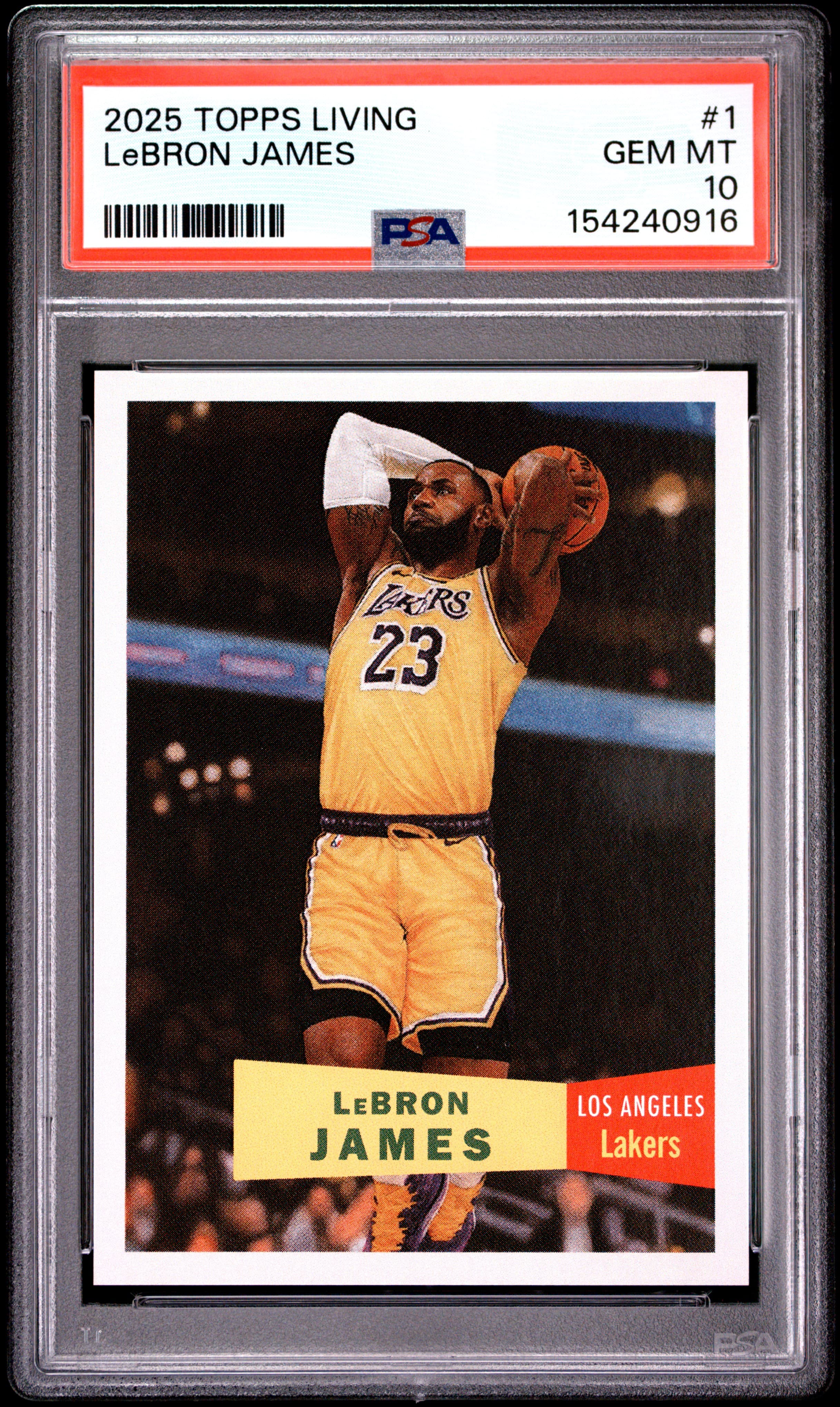 2025 TOPPS LIVING LeBRON JAMES #1 GEM MT 10 154240916