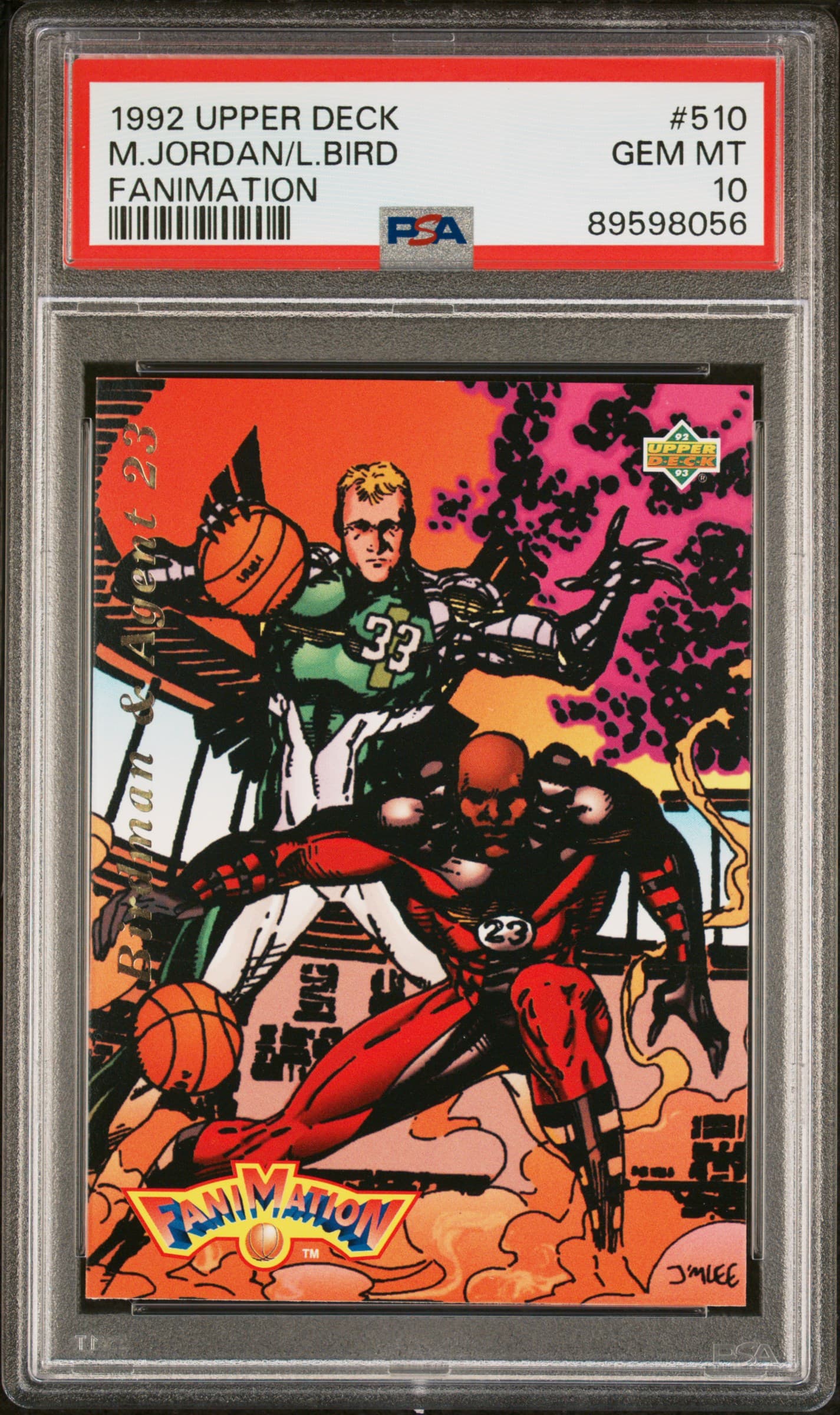 1992 UPPER DECK L.BIRD/M.JORDAN #510 FANIMATION GEM MT 10 89598056