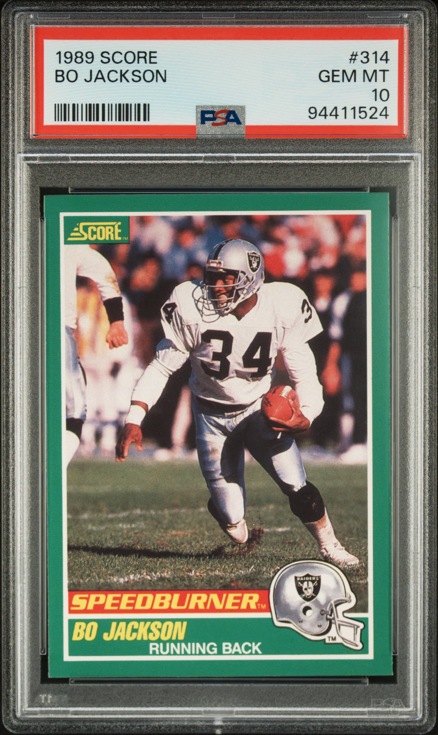 1989 SCORE BO JACKSON #314 GEM MT 10 94411524