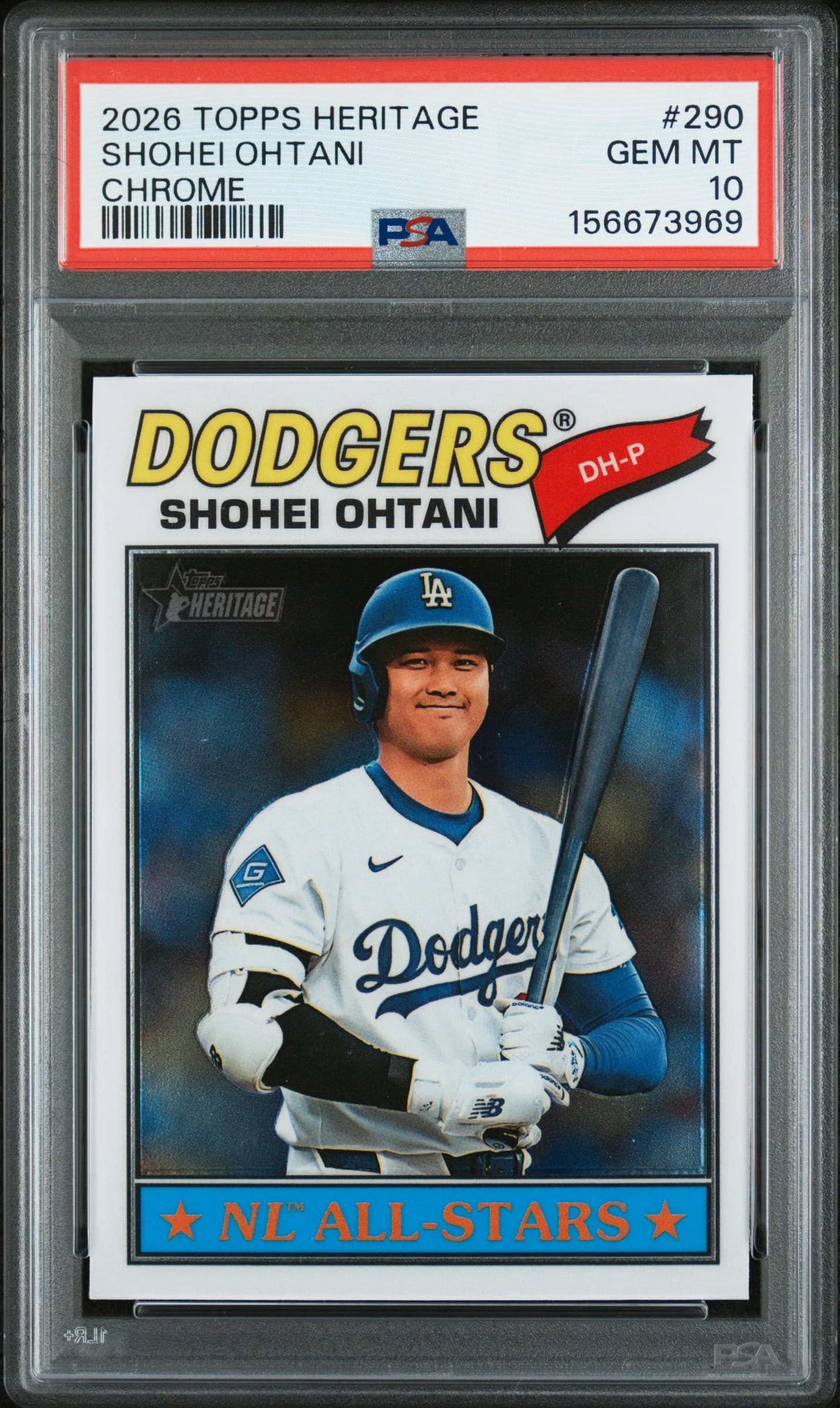 2026 TOPPS HERITAGE SHOHEI OHTANI #290 CHROME GEM MT 10 156673969